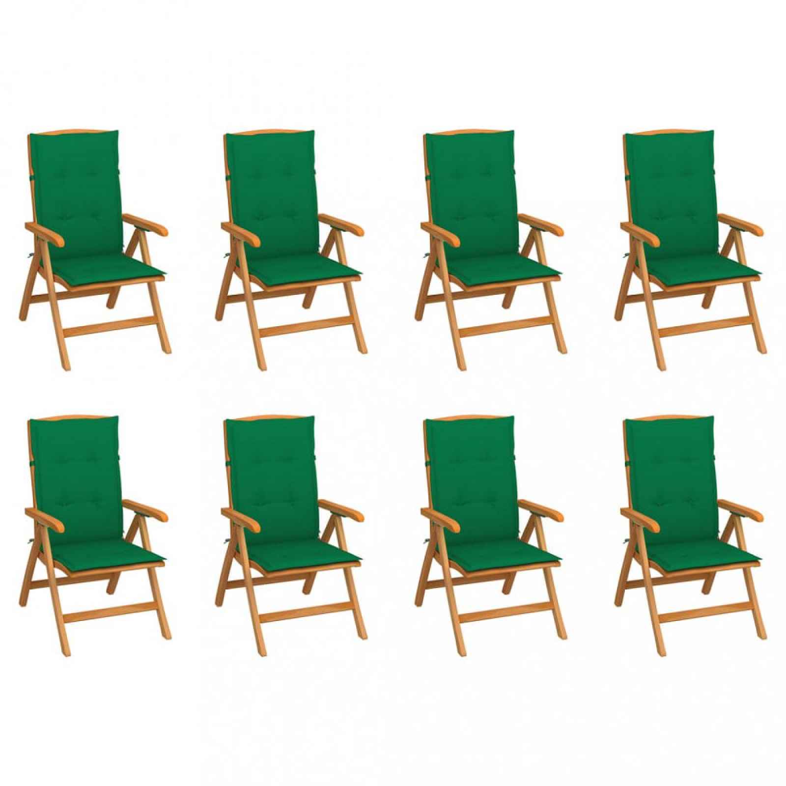 Zahradní židle teak / látka Tmavě zelená