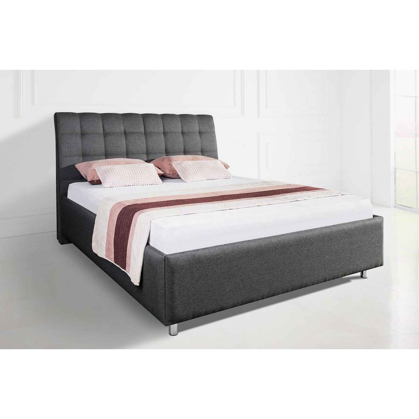 Nadčasová čalouněná postel Nashville Frame do každé ložnice v barvě Savana grey 140x200 cm