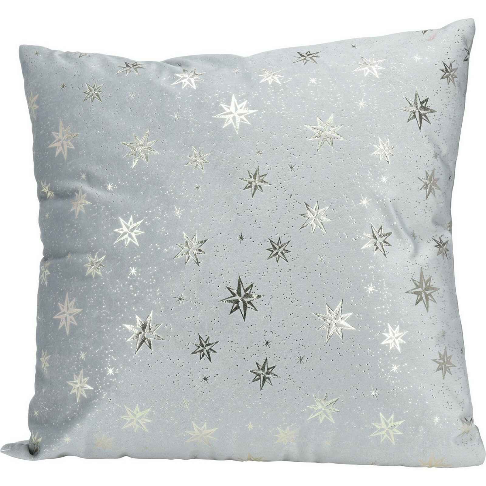 Vánoční dekorační polštářek Stars, stříbrná, 45 x 45 cm