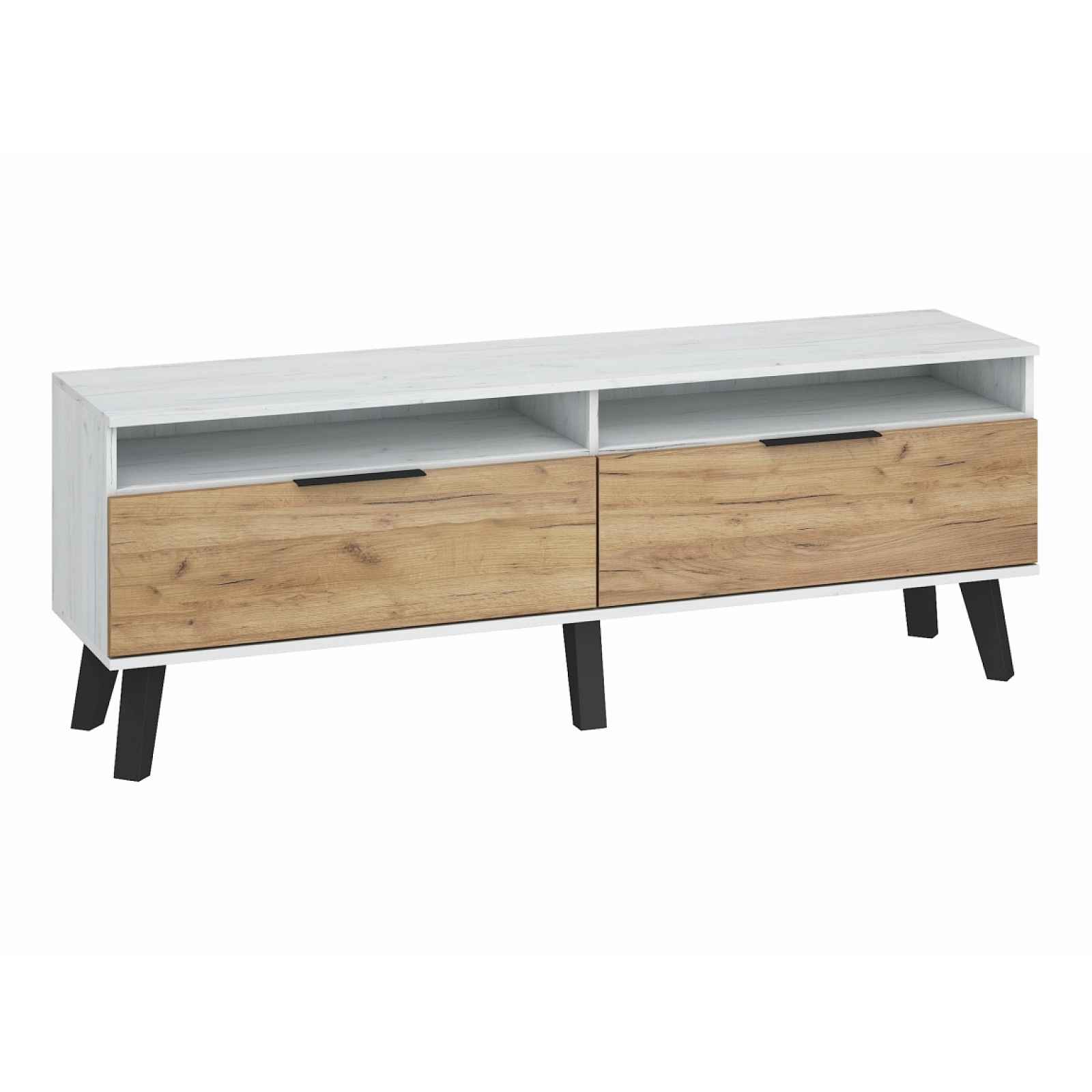 Sven 11 - Stolik RTV 2D, craft bílý/craft zlatý, 5 let záruka