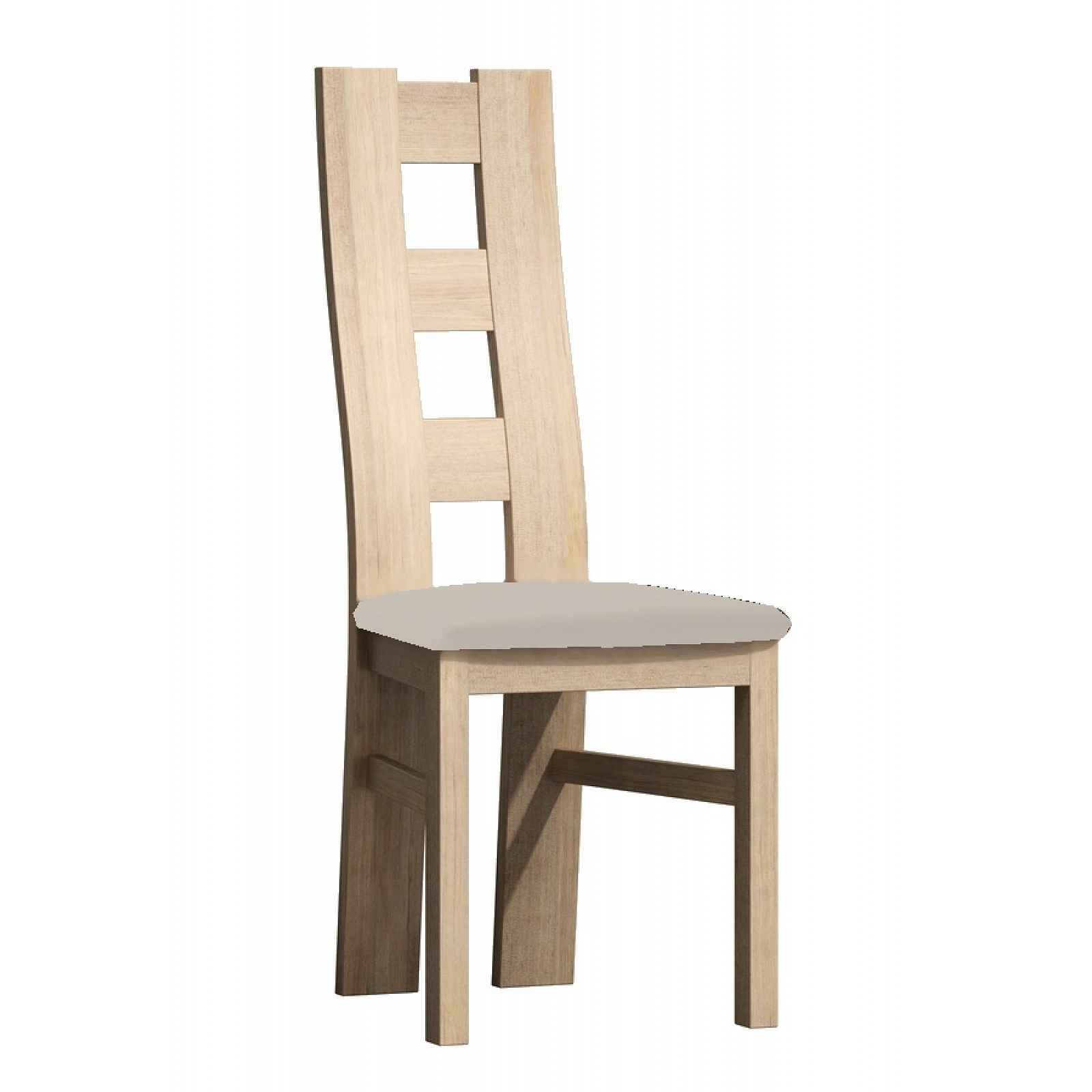 Čalouněná židle ACHAO, dub kraft zlatý/krémová