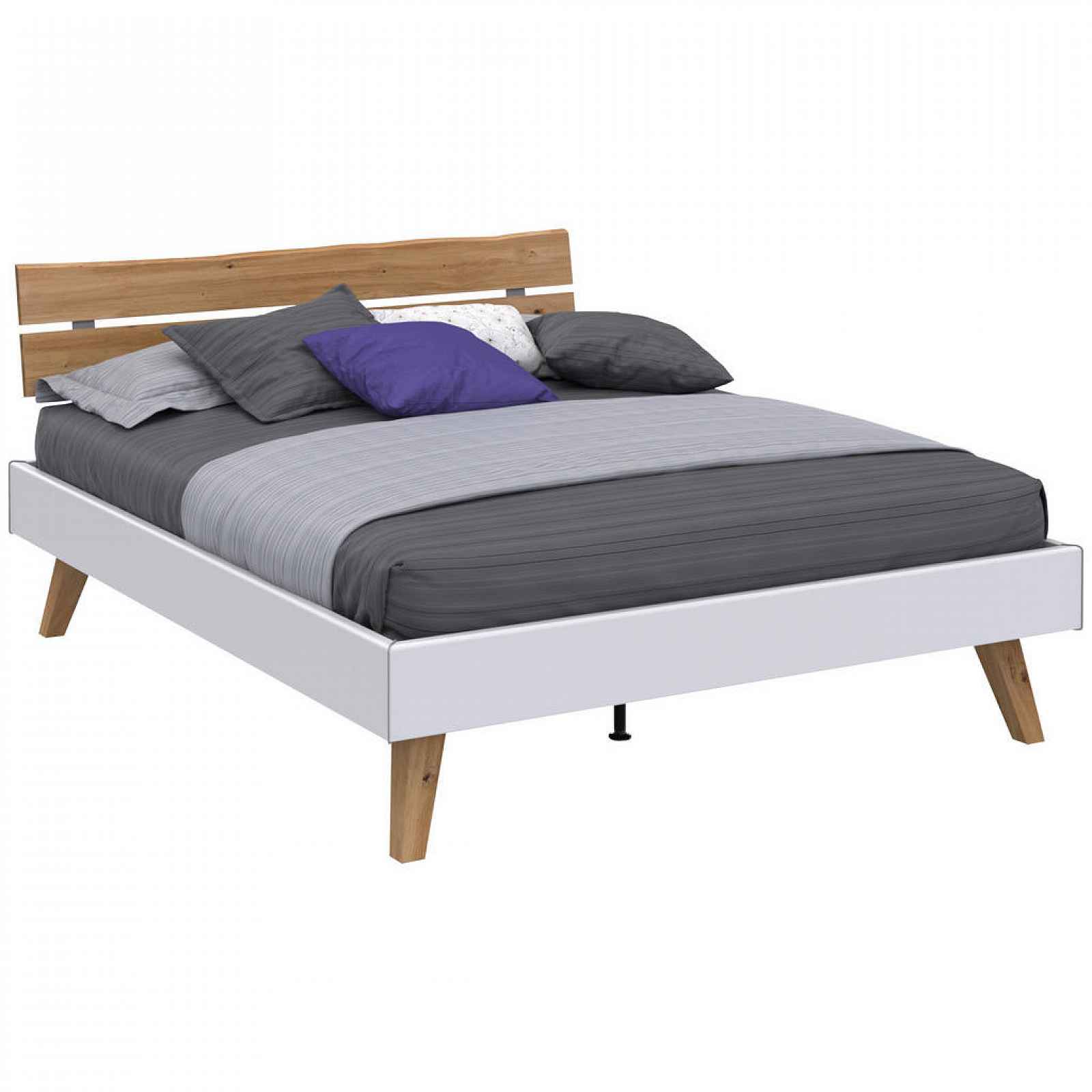 Livetastic POSTEL, 160/200 cm, kompozitní dřevo, bílá, divoký dub - 002347010602