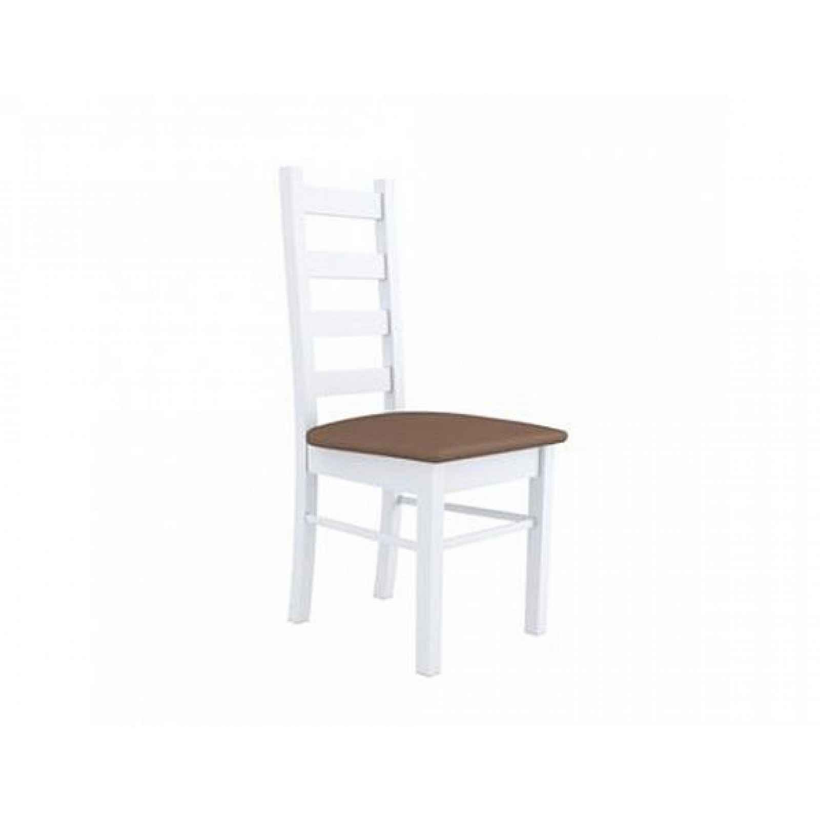Židle Royal bílá s hnědým potahem
