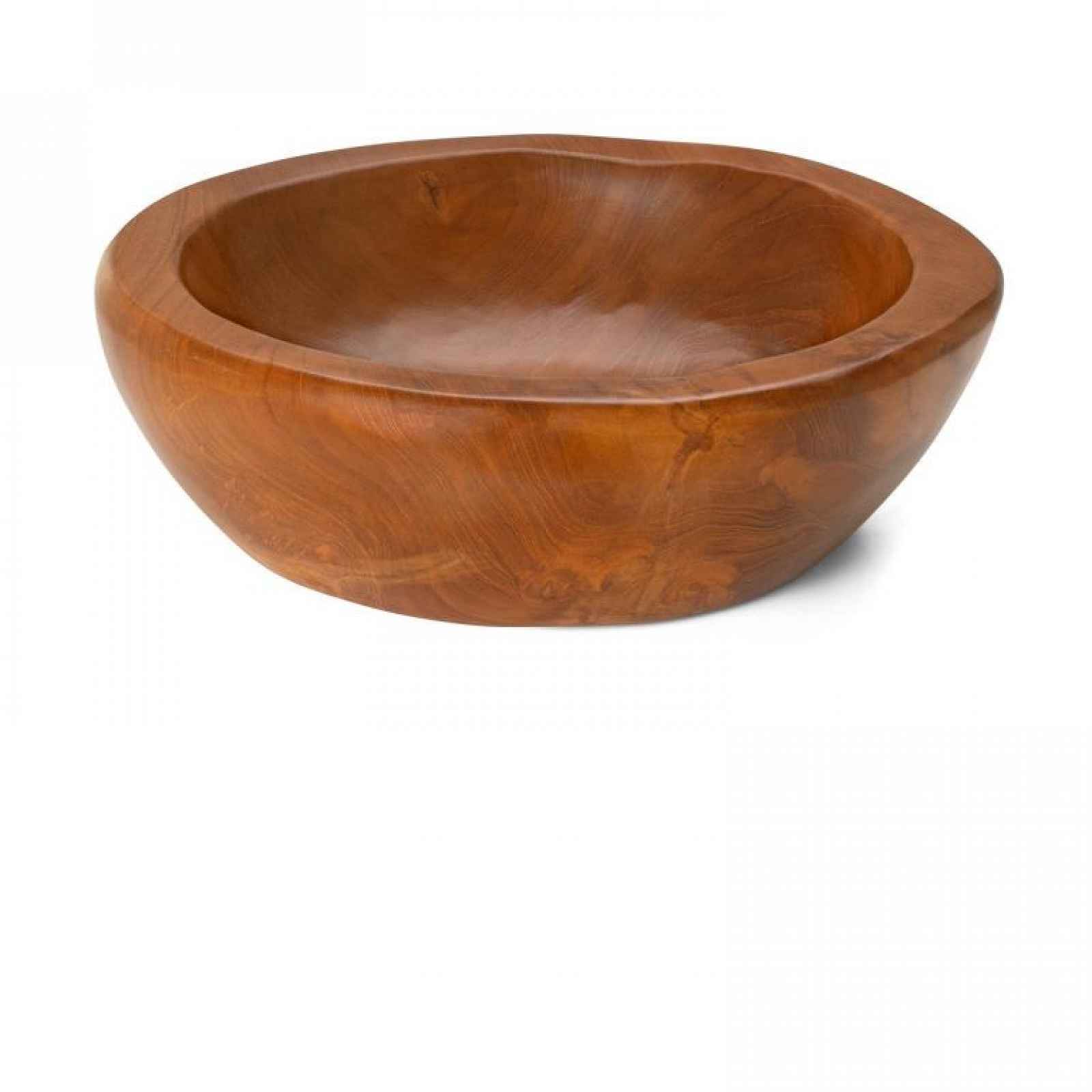 Dřevěné umyvadlo DIVERO, masivní teak, Ø 39-40 cm