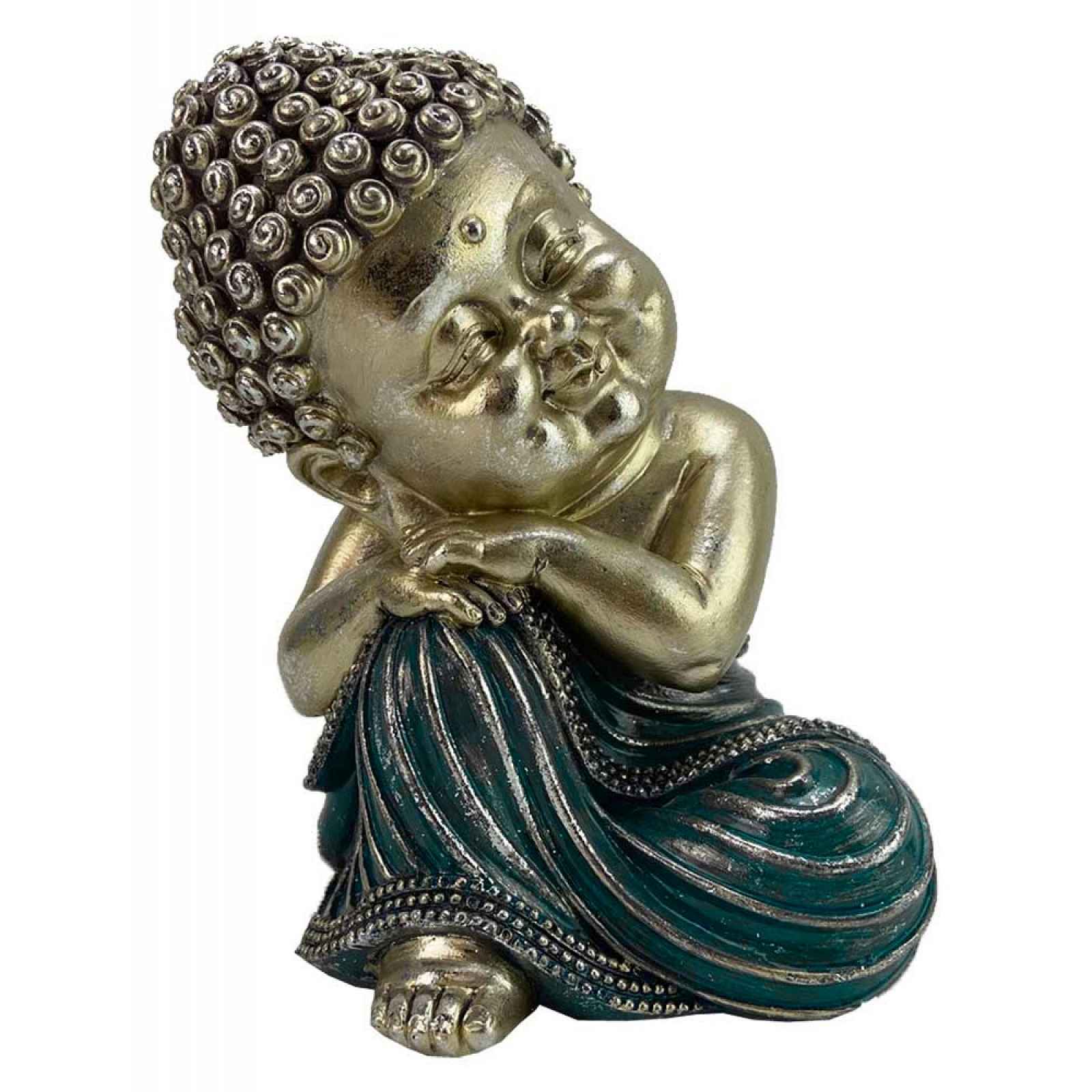 Dekorační soška Buddha 15 cm, stříbrná