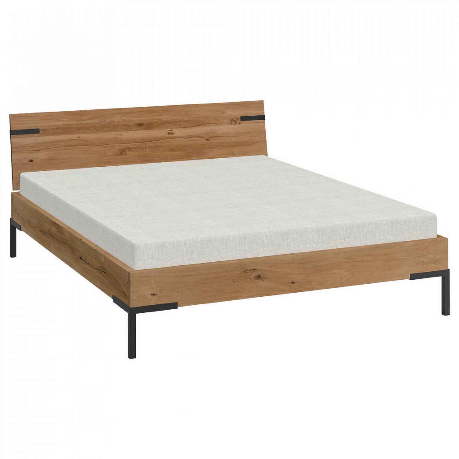 Livetastic POSTEL, 160/200 cm, dřevo, černá, divoký dub - 002347010902