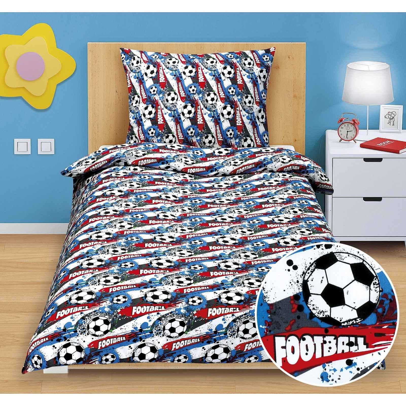 Bavlněné povlečení Junior Fotbal 140 x 200 cm, česká výroba