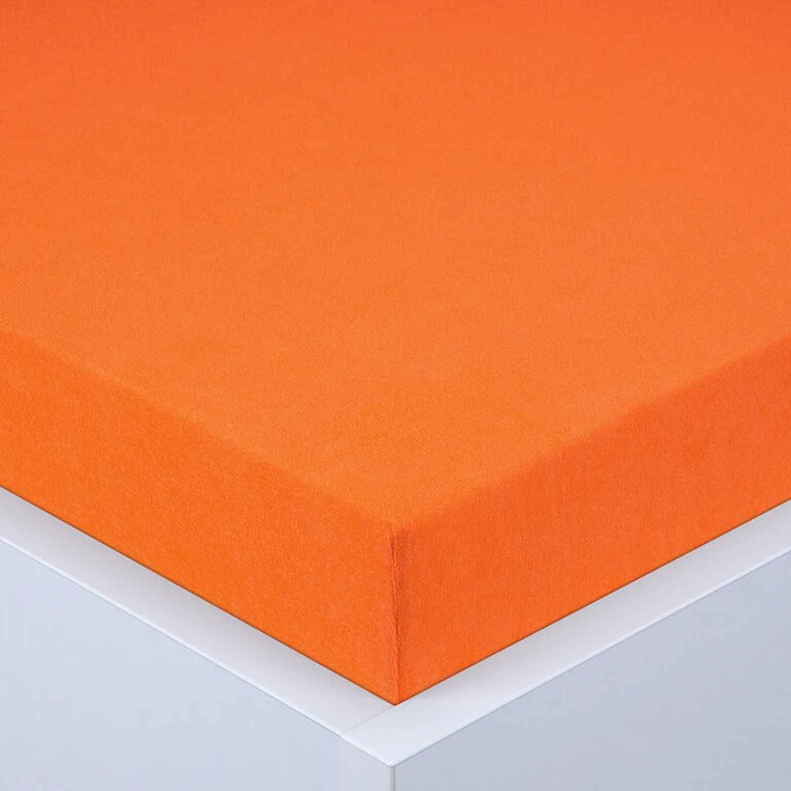 decoDoma Napínací prostěradlo froté EXCLUSIVE oranžové sada 2 ks 90 x 200 cm