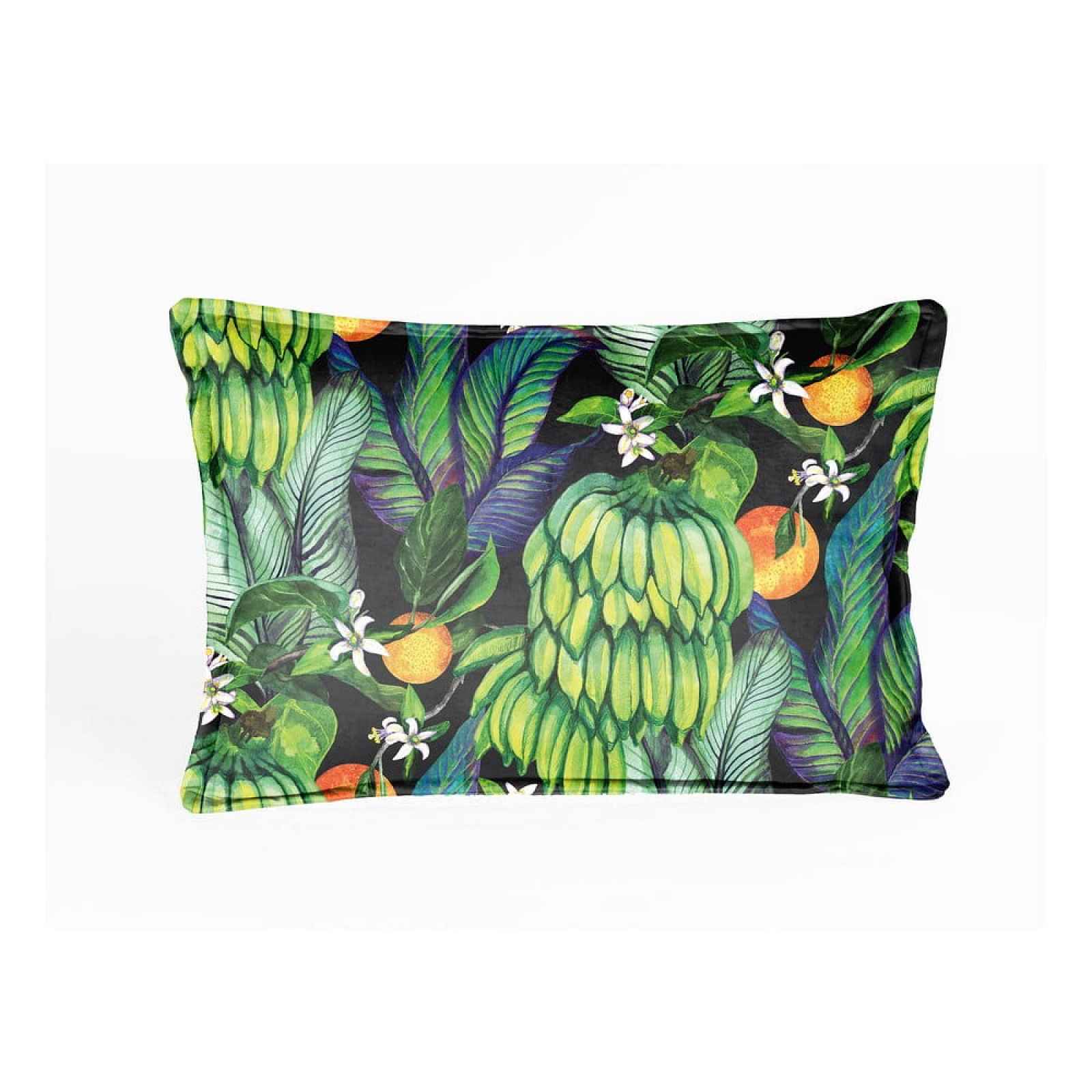 Zelený sametový polštář Velvet Atelier Banana, 50 x 35 cm