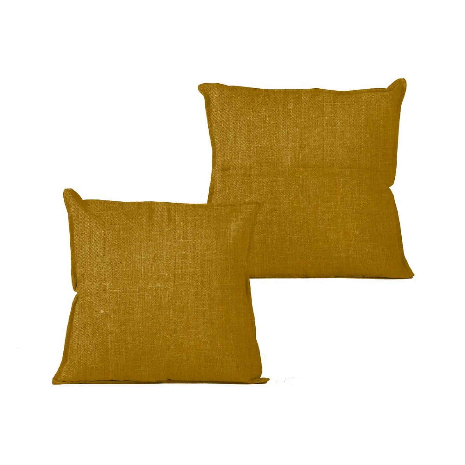 Hořčičný polštář Linen Couture Mustard, 45 x 45 cm