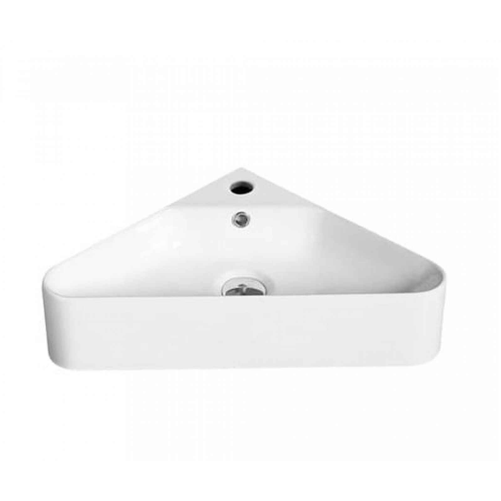 Rohové umyvadlo SAT 56x34 cm otvor pro baterii, s přepadem SATM5634