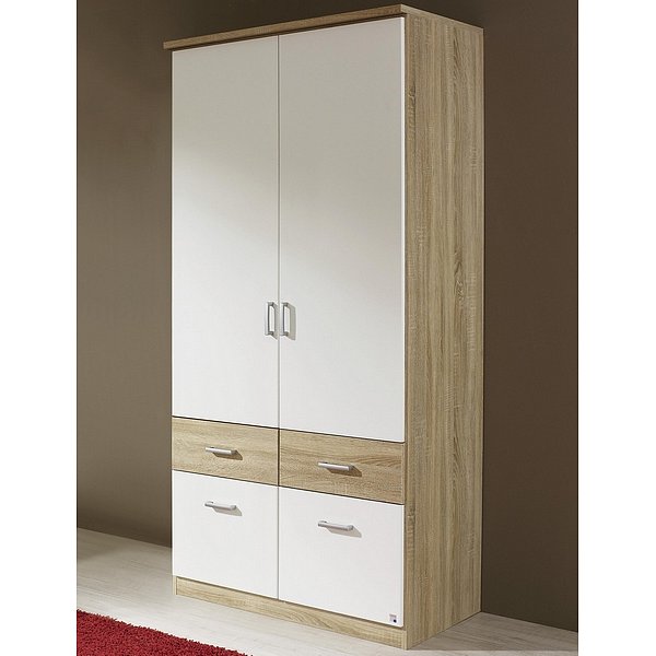 Šatní skříň Bremen, 91 cm, dub sonoma/bílá