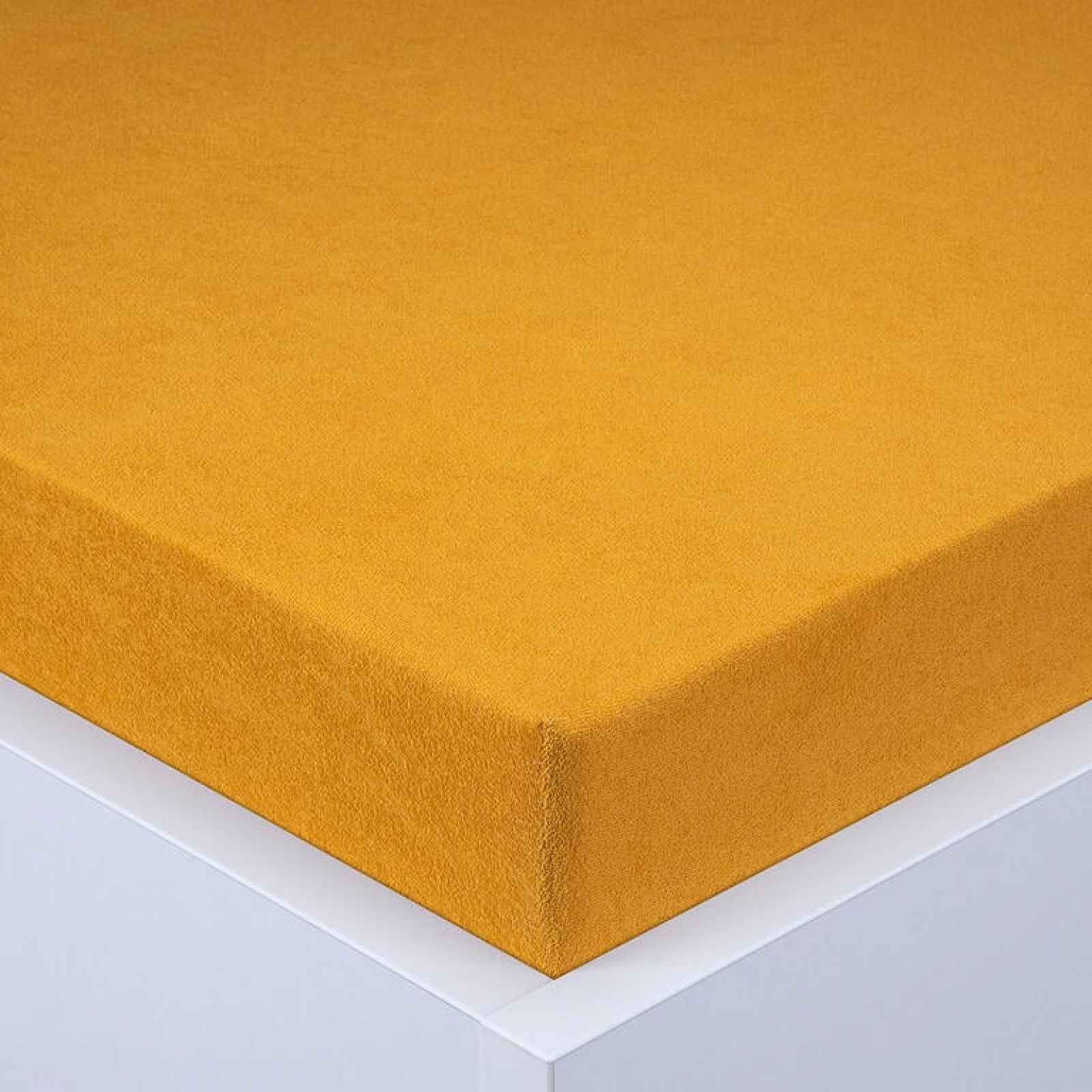 decoDoma Napínací prostěradlo froté EXCLUSIVE hořčicové sada 2 ks 90 x 200 cm