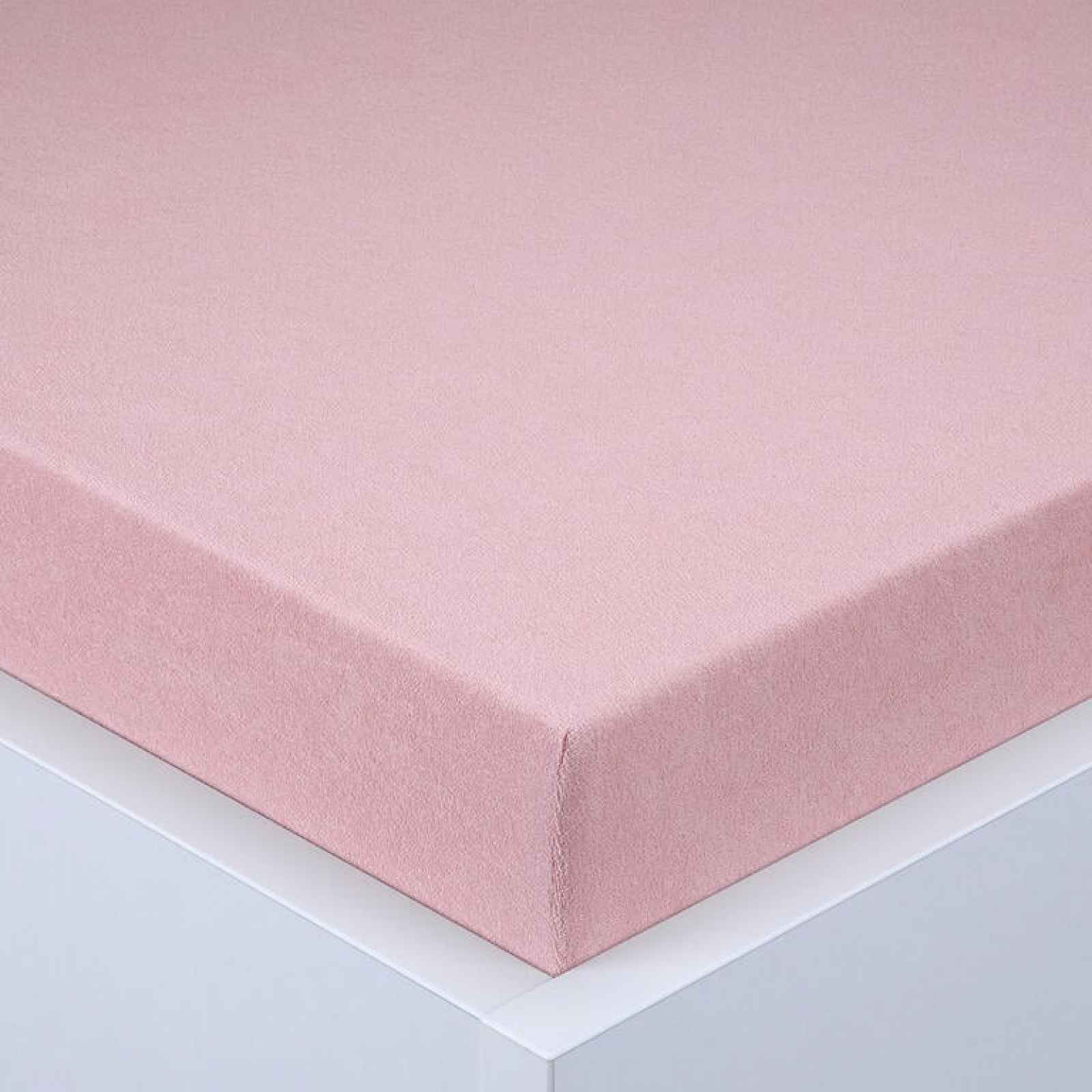 decoDoma Napínací prostěradlo froté EXCLUSIVE starorůžové sada 2 ks 90 x 200 cm