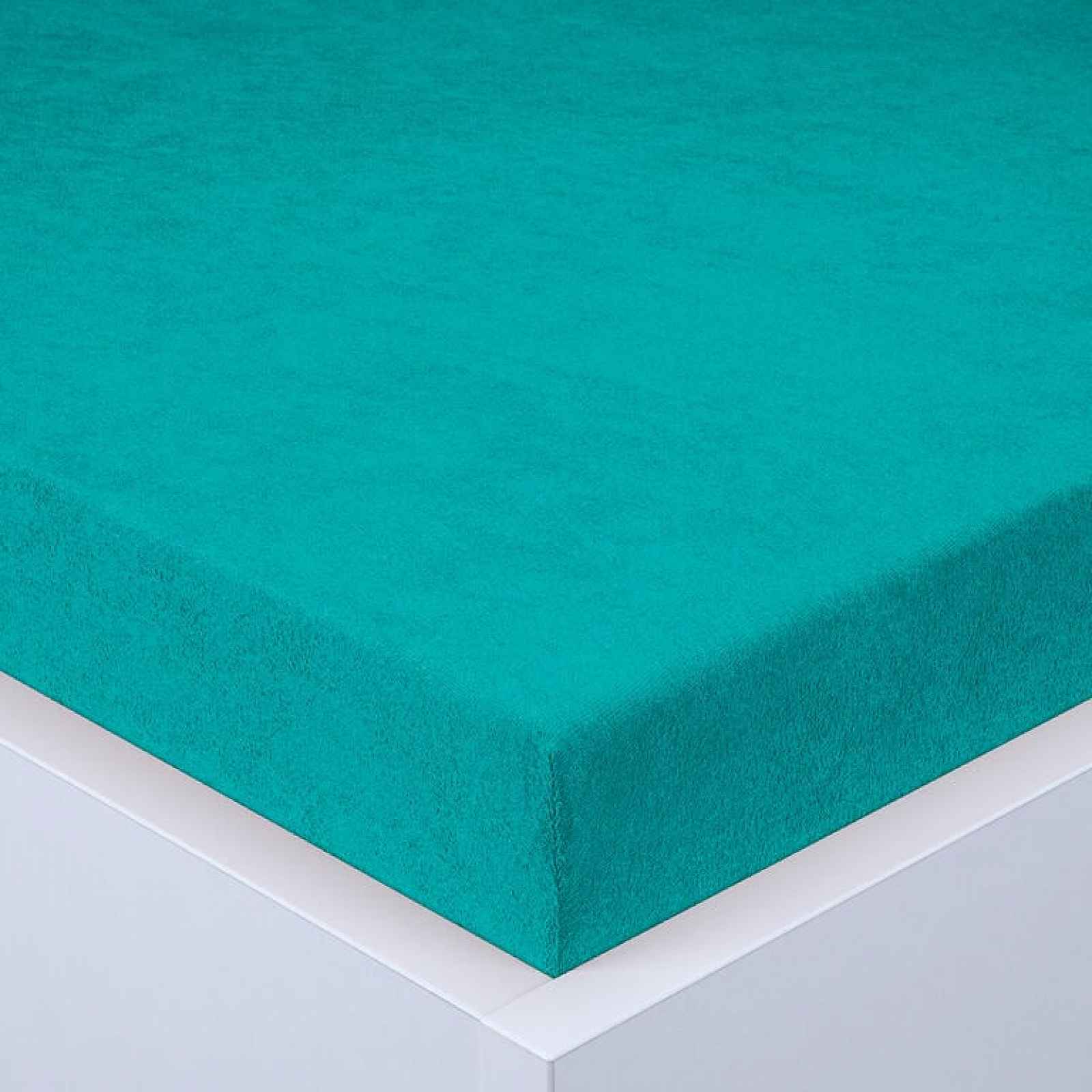 decoDoma Napínací prostěradlo froté EXCLUSIVE tyrkysově zelené sada 2 ks 90 x 200 cm