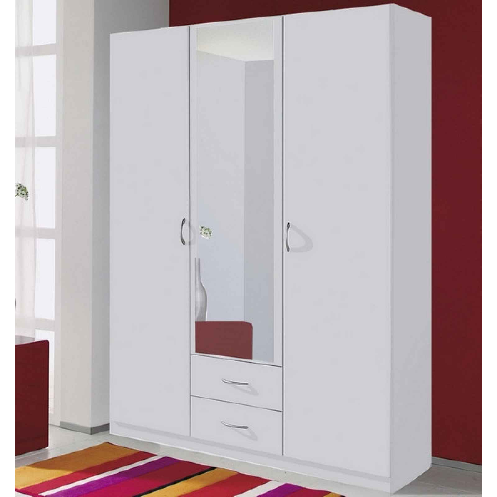 Šatní skříň Case, 136 cm, bílá