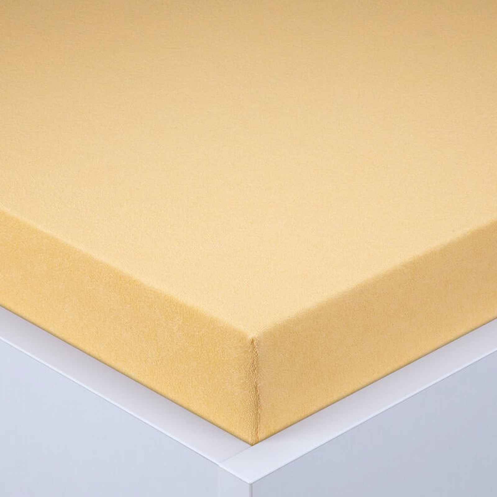 decoDoma Napínací prostěradlo froté EXCLUSIVE žluté sada 2 ks 90 x 200 cm