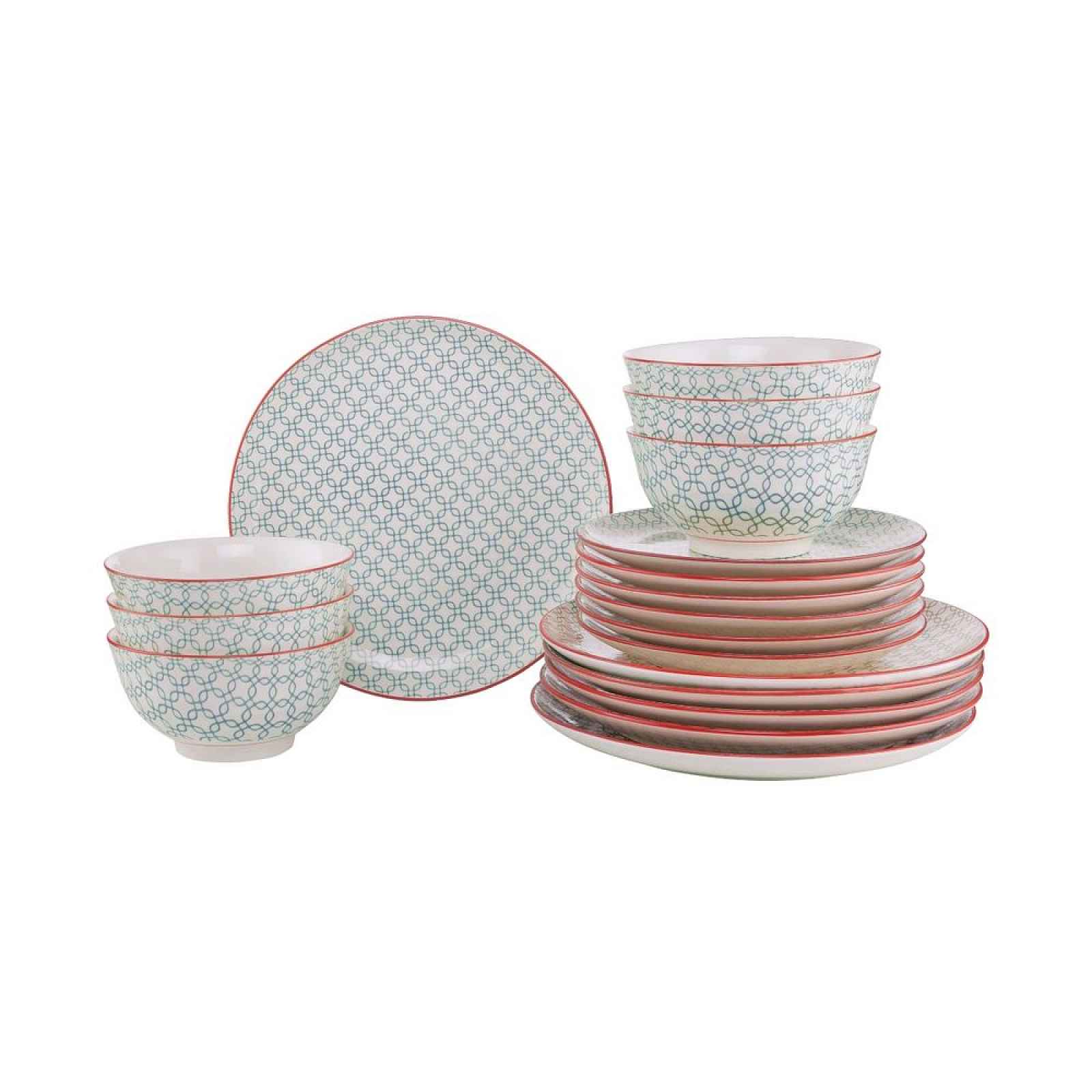 Butlers RETRO Sada nádobí 18 ks - petrolejová