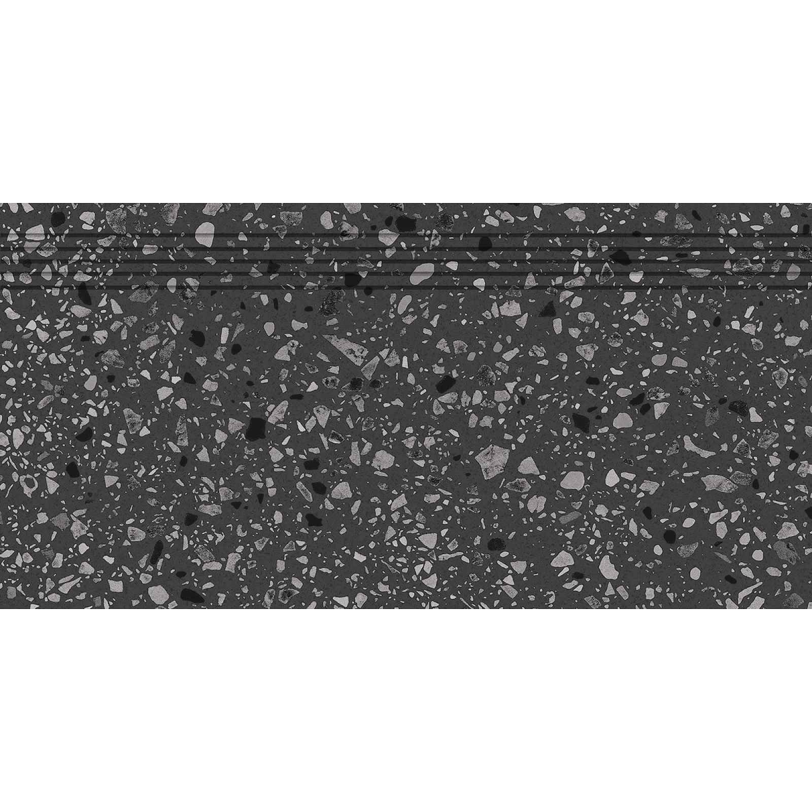 Schodovka RAKO Porfido černá 30x60 cm mat / lesk DCPSE812.1