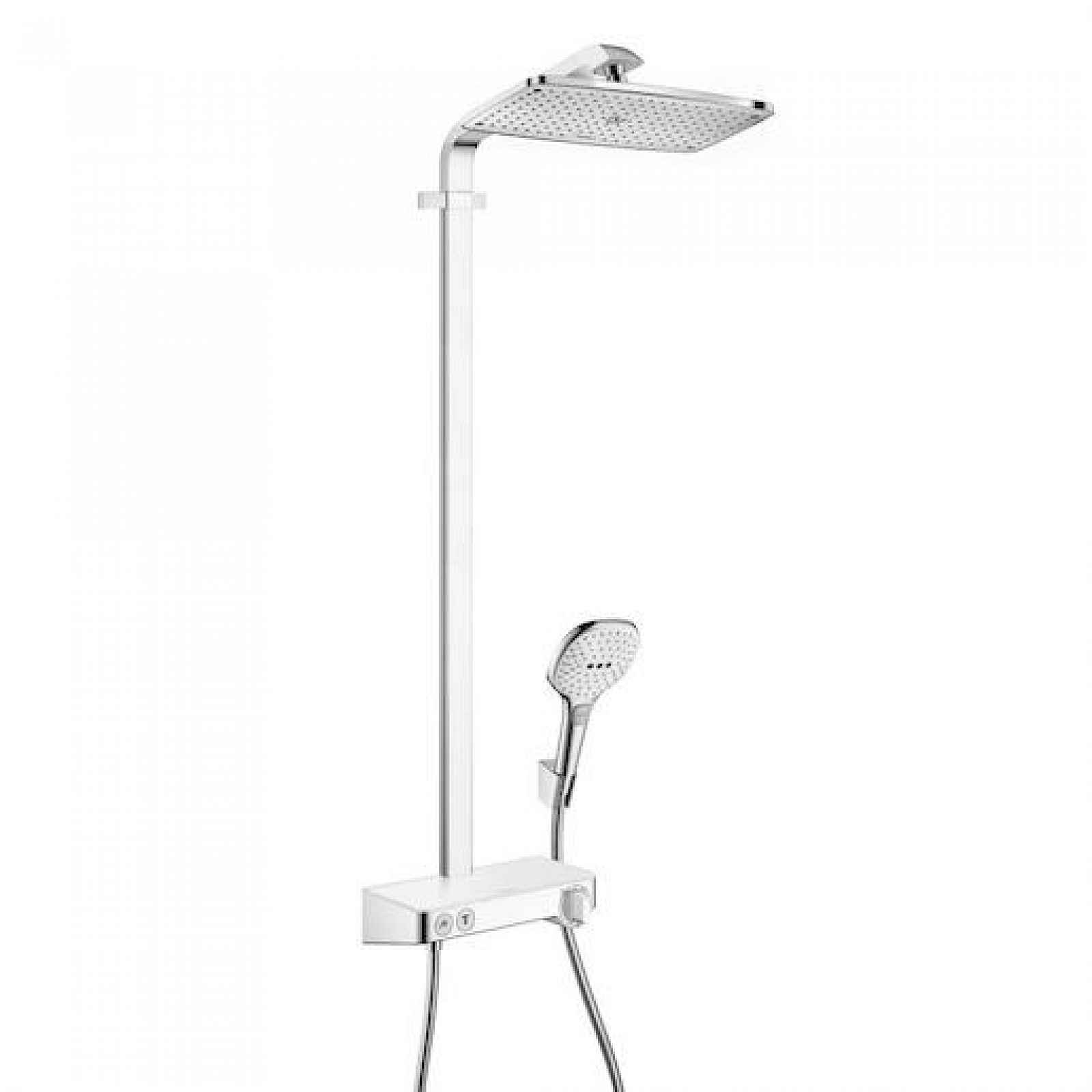 Sprchový systém Hansgrohe Raindance E na stěnu s termostatickou baterií bílá/chrom 27288400