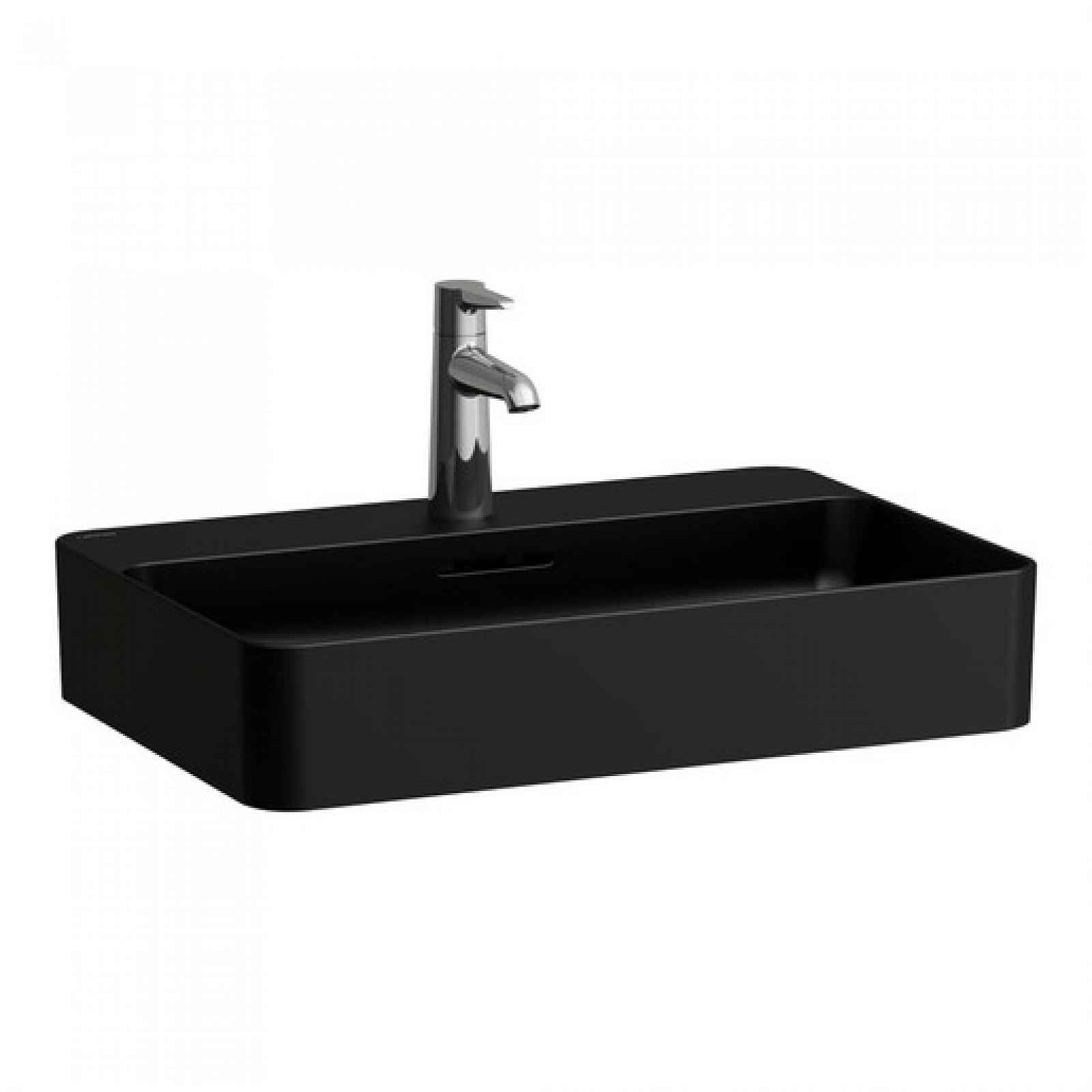 Umyvadlo na desku Laufen Val 60x40 cm černá mat otvor pro baterii uprostřed H8122857161041