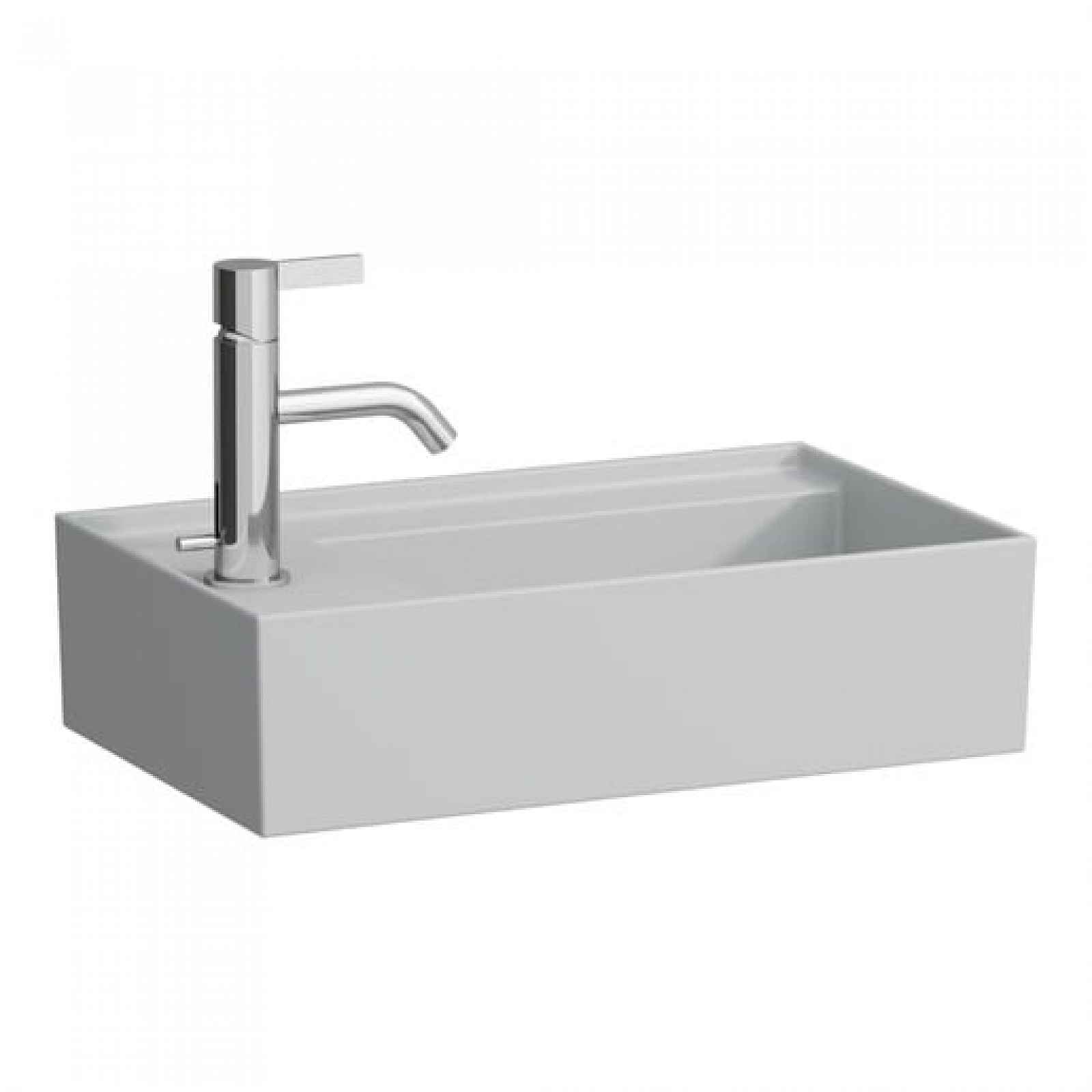 Umývátko Laufen Kartell 46x28 cm šedá mat bez otvoru pro baterii, bez přepadu H8153357591121