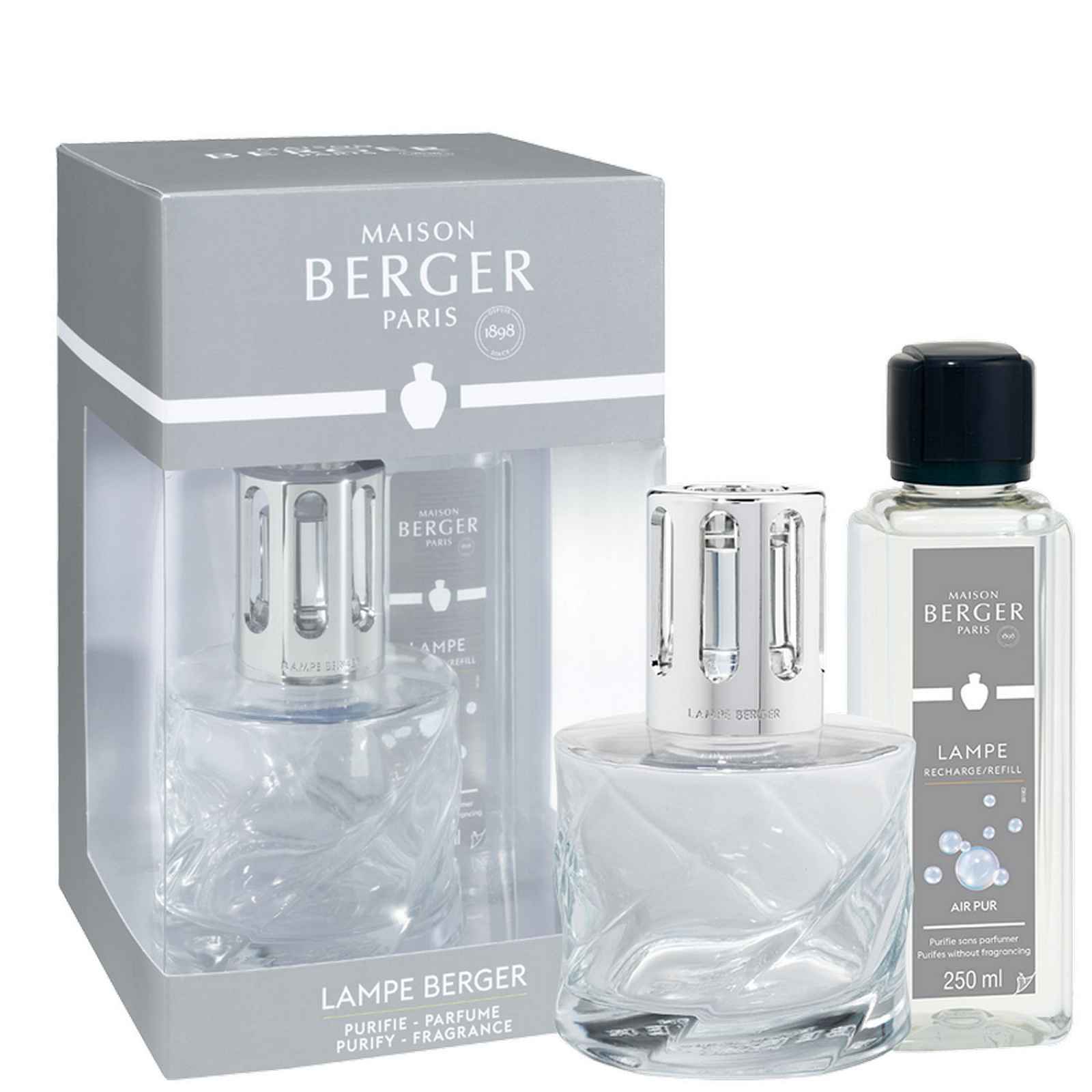 Maison Berger Paris Katalytická lampa Spirale transparentní + náplň Neutrální čisticí směs, 250 ml 4778