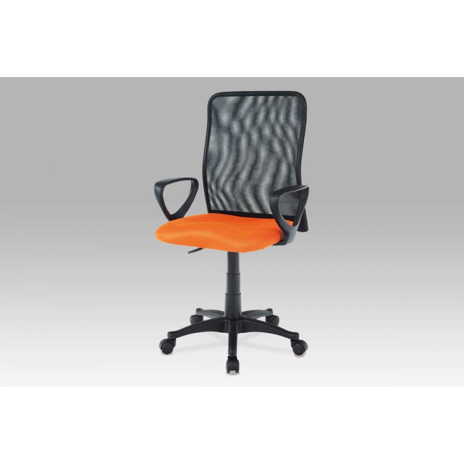 Kancelářská židle, látka MESH oranžová / černá, plyn.píst - 58 cm