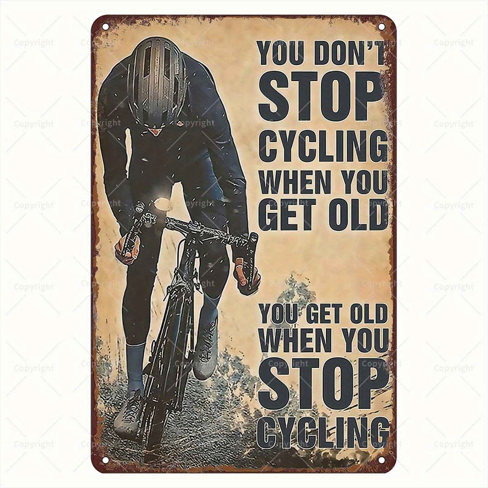 TEMU Vintage kovová cedule s - Inspirativní dekorace na zeď pro cyklisty - Vodotěsná pro garáž a domácí dekoraci - Není potřeba elektřina - Perfektní