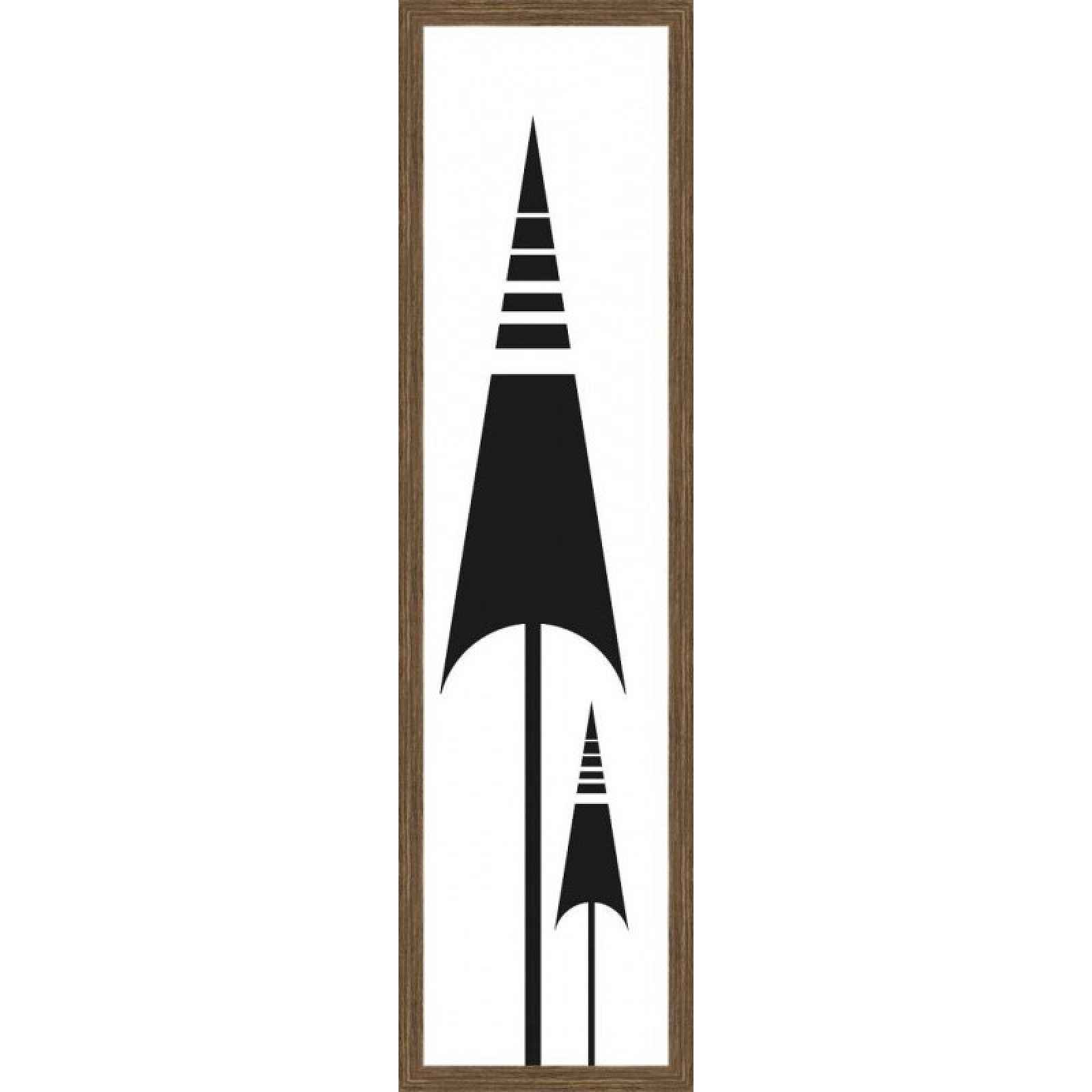 Rámovaný obraz Černá geometrie, 15x60 cm