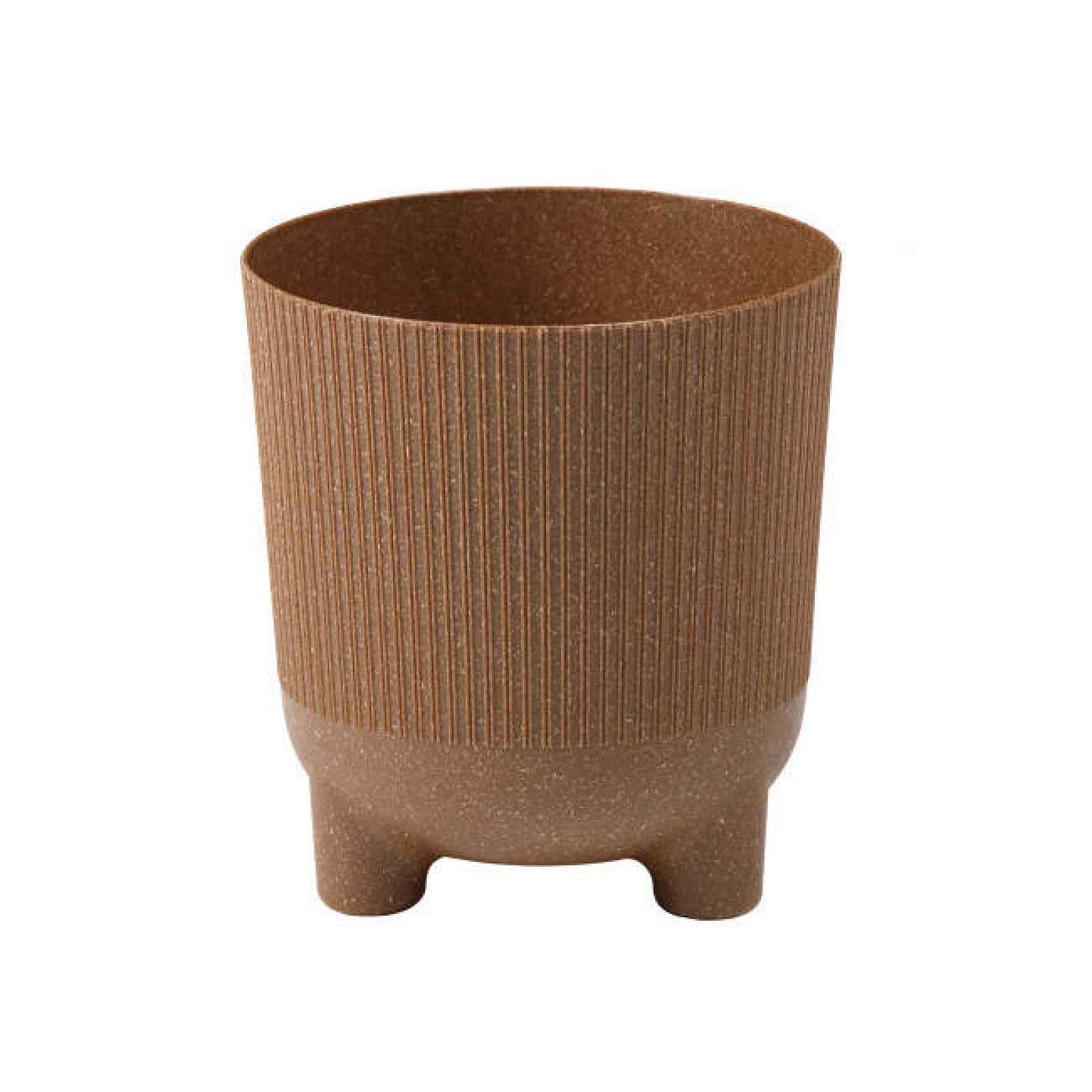 Obal kulatý plastový ARIA JUMPER ECO WOOD na 3 nohách hnědý 15cm