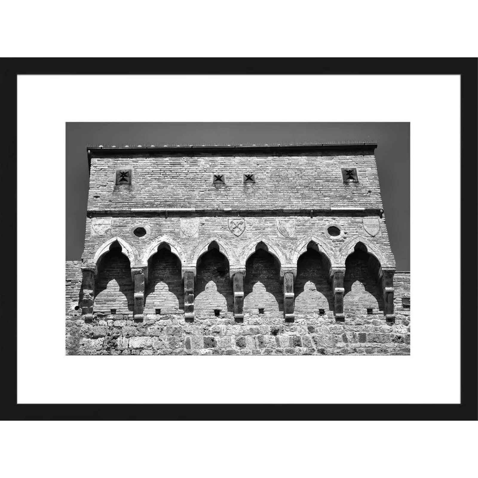 Rámovaný obraz Porta San Giovanni, černobílý