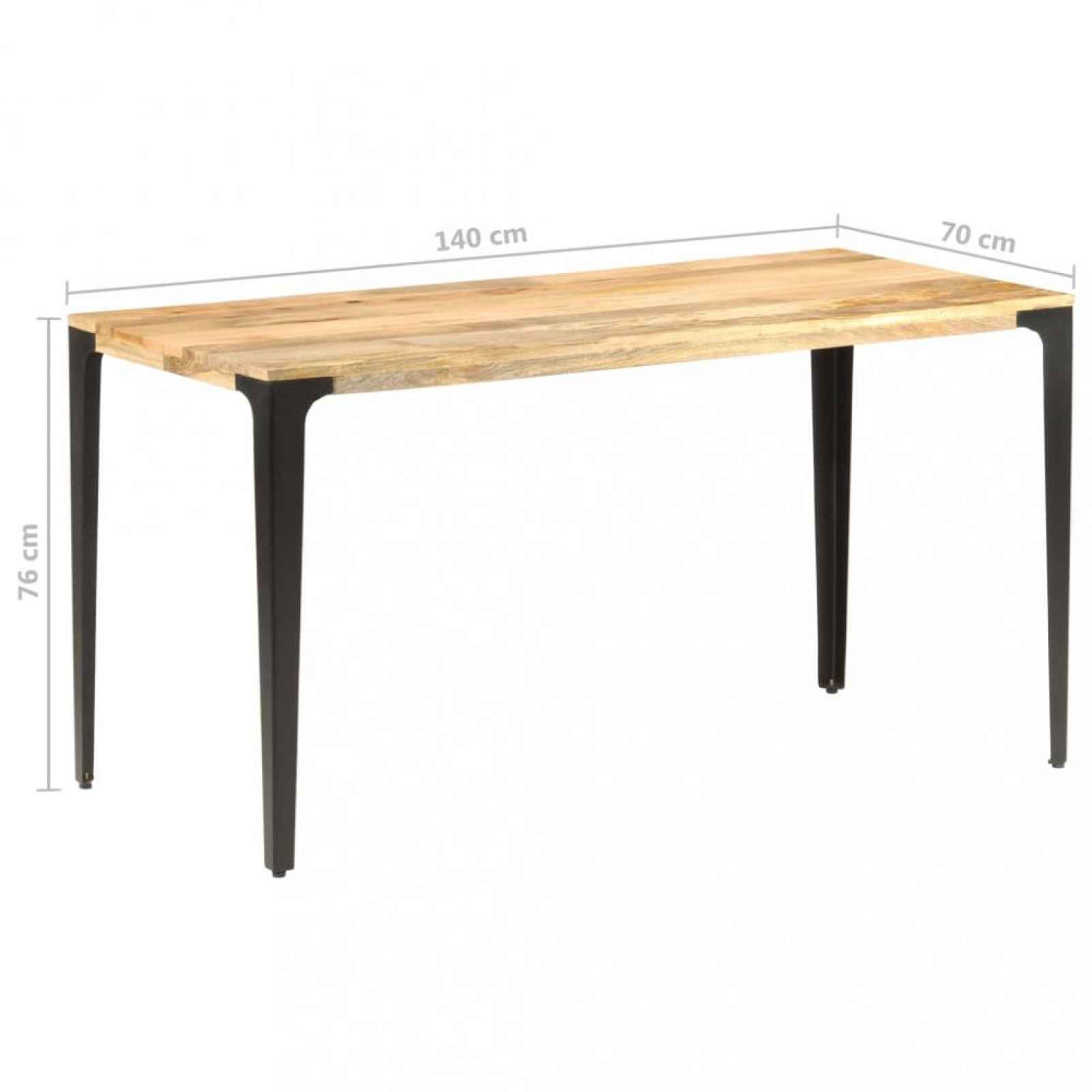 Jídelní stůl masivní dřevo / ocel, mango 140x70x76 cm