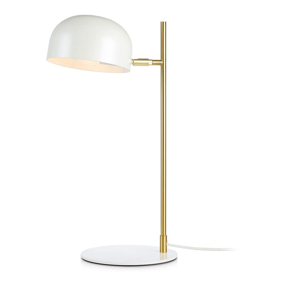 Bílá stolní lampa se stojanem v měděné barvě Markslöjd Pose Table 1L