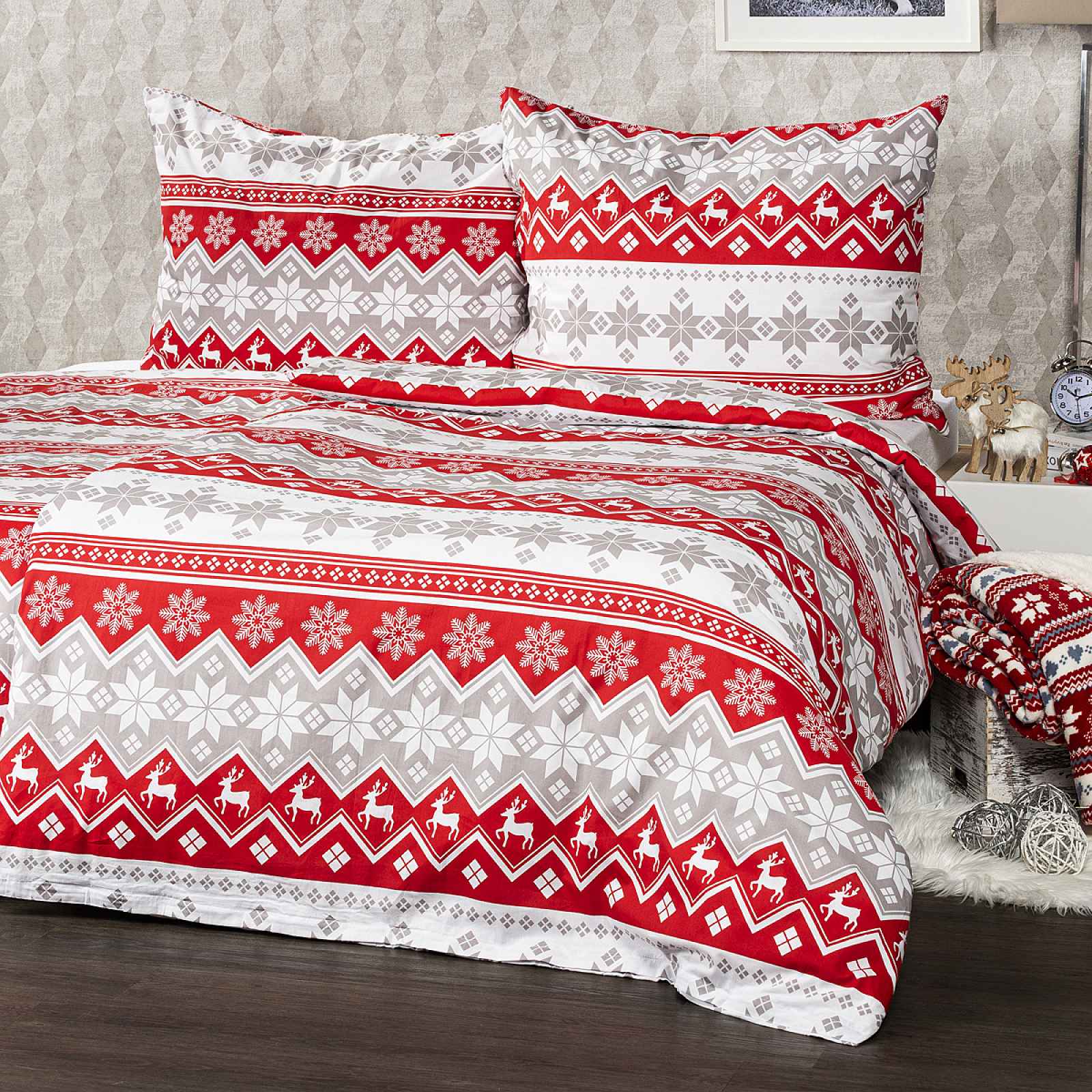 4Home Bavlněné povlečení Red Nordic