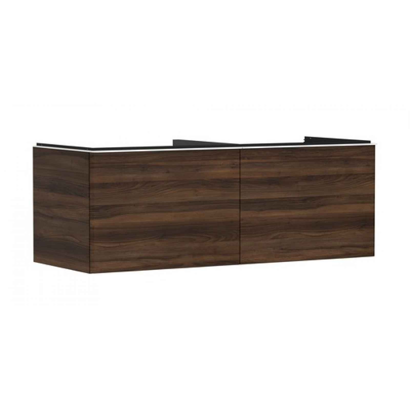 Skříňka pod umyvadlo pod desku Hansgrohe Xelu Q 136x49,5x55 cm tmavý ořech 54069700