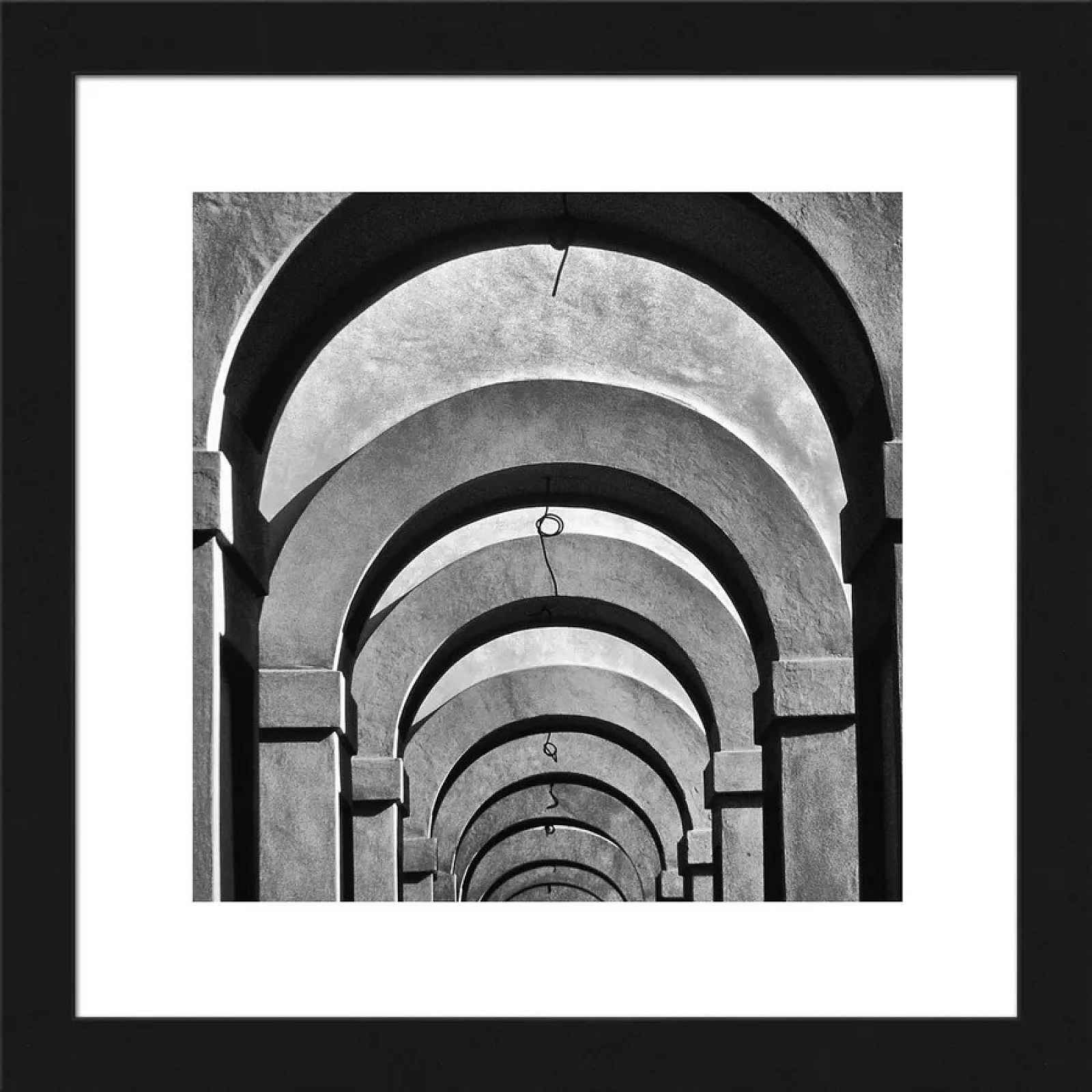 Rámovaný obraz Klenby 20x20 cm, černobílý
