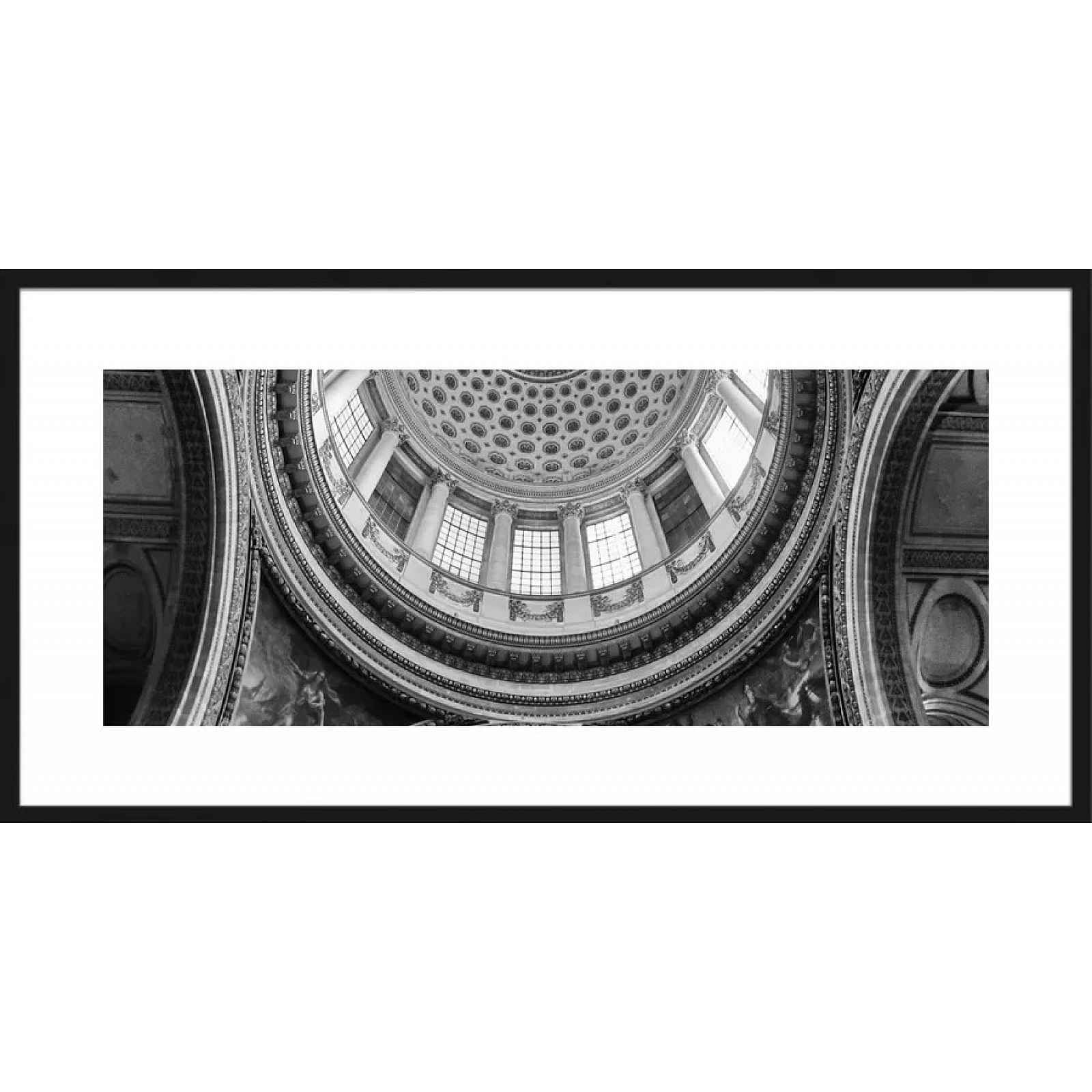 Rámovaný obraz Panthéon de Paris 80x40 cm, černobílý