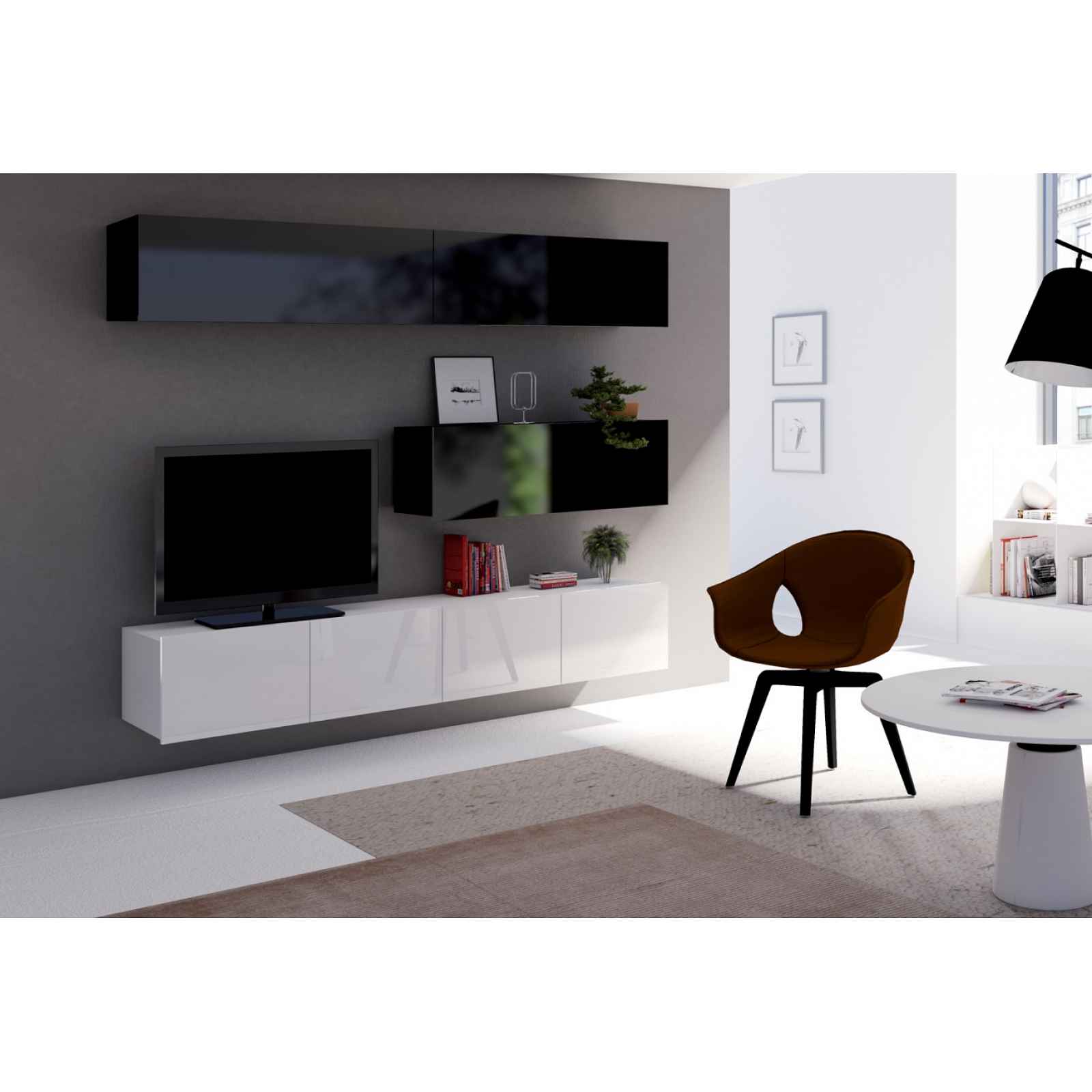 Moderní bytový nábytek Celeste L černo-bílý