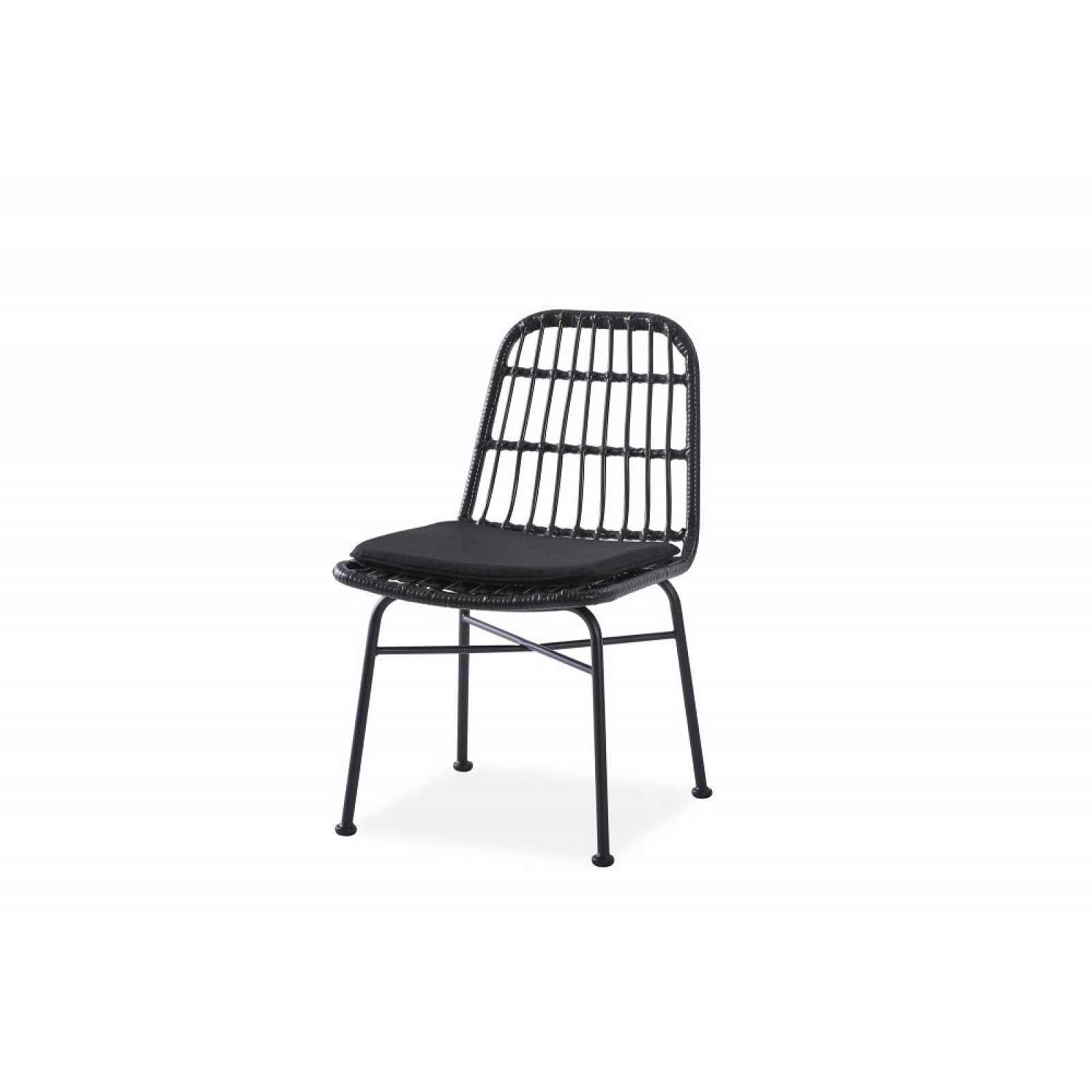 Zahradní židle K401 černá / přírodní Halmar