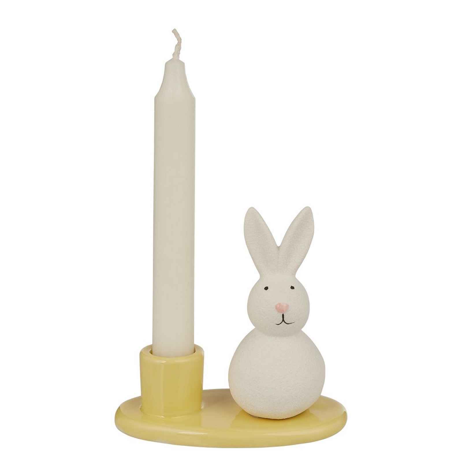Butlers EASTER Svícen na dlouhou svíčku králíček - žlutá