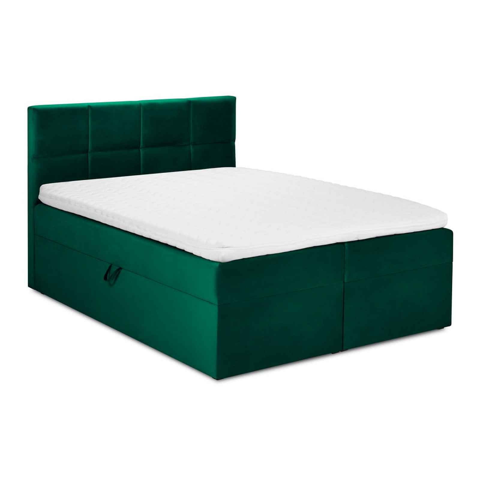 Zelená sametová dvoulůžková postel Mazzini Beds Mimicry, 180 x 200 cm