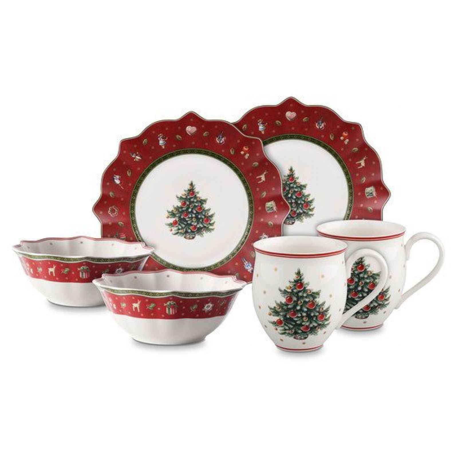 Villeroy & Boch Toy´s Delight vánoční snídaňová sada, červená, 6 ks