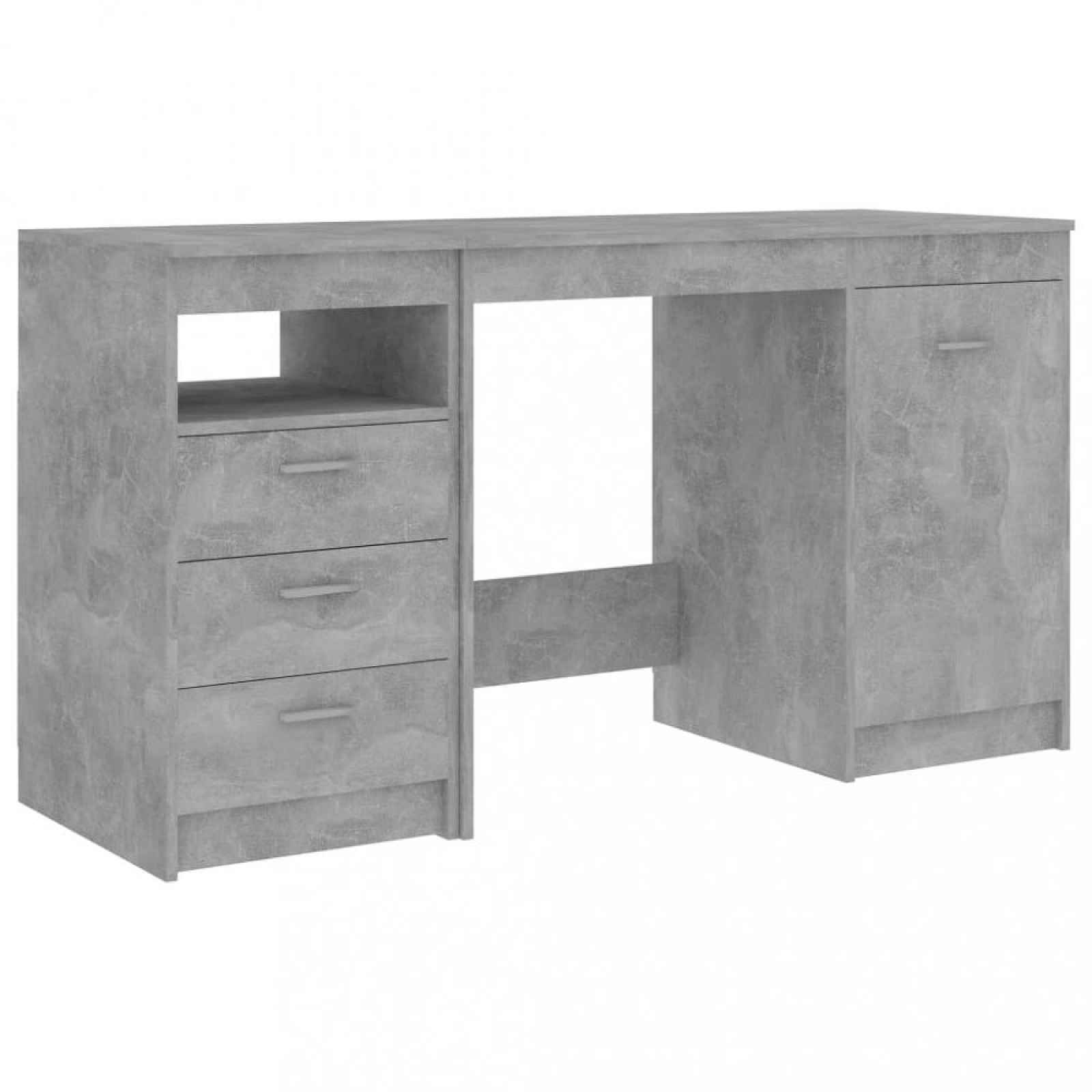 Psací stůl se zásuvkami a skříňkou 140x50 cm Beton