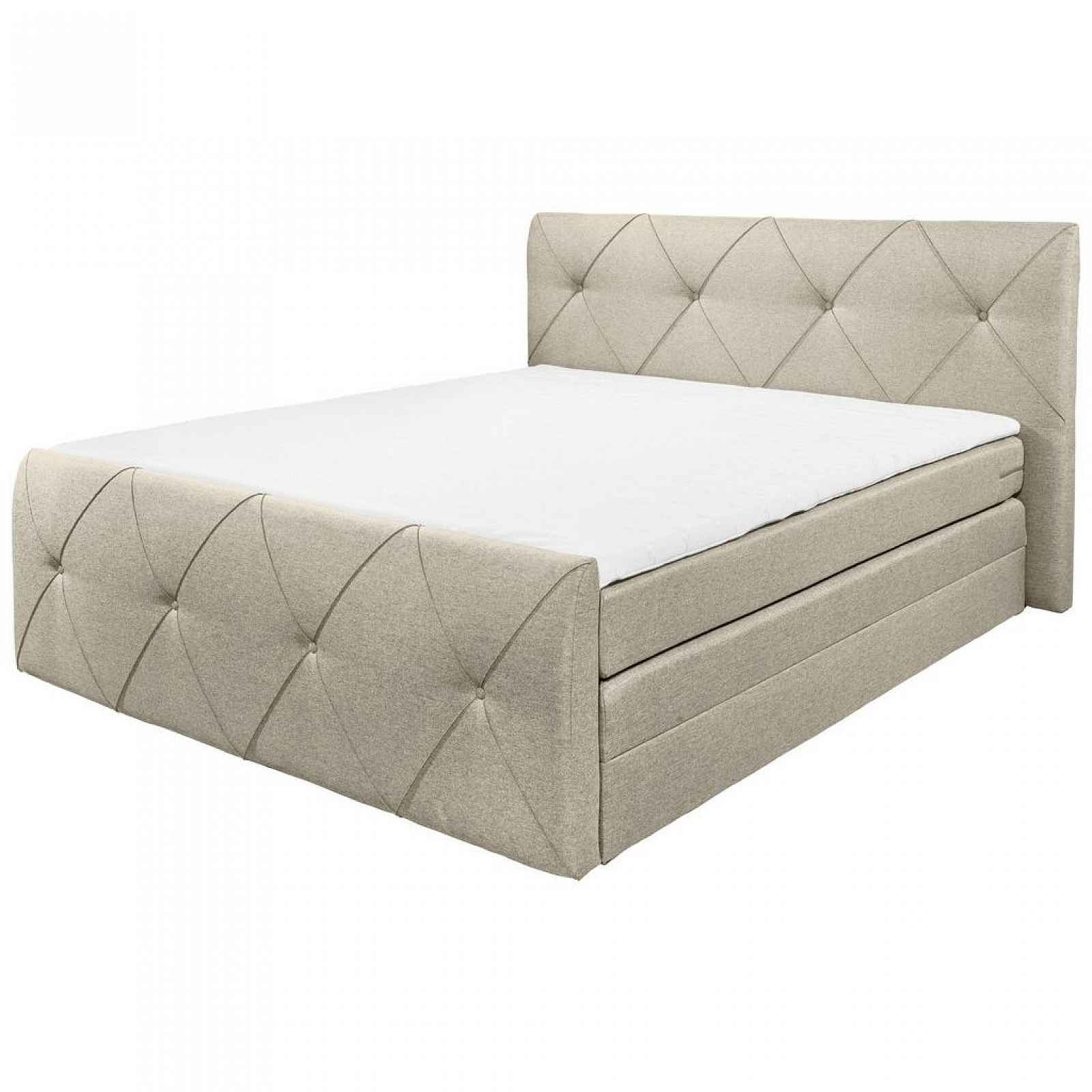 Boxspring postel Calgary, béžová 180x200 cm