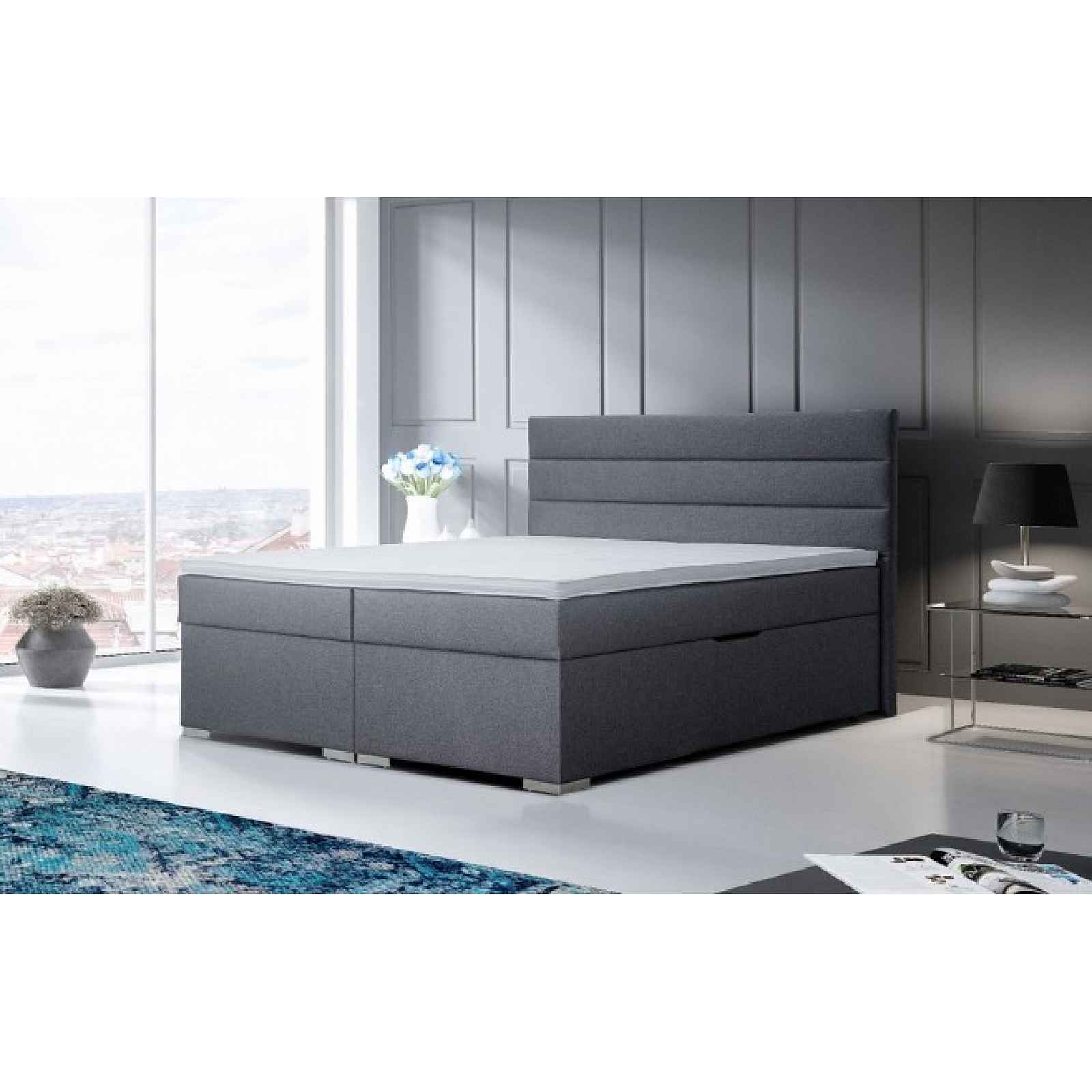 Postel Boxspring New Bolero 180x200 cm, ÚP, vč. matrace, topperu