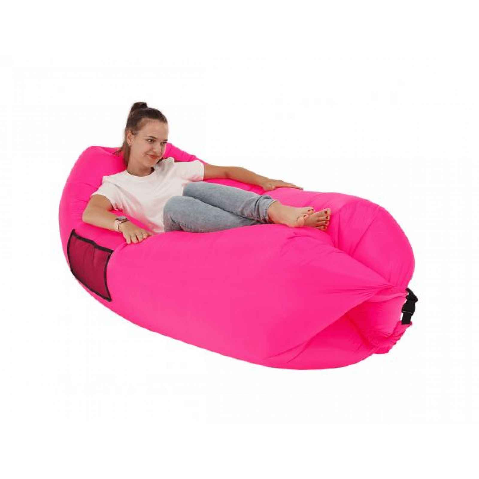 Rúžový nafukovací sedací vak/lazy bag, LEBAG