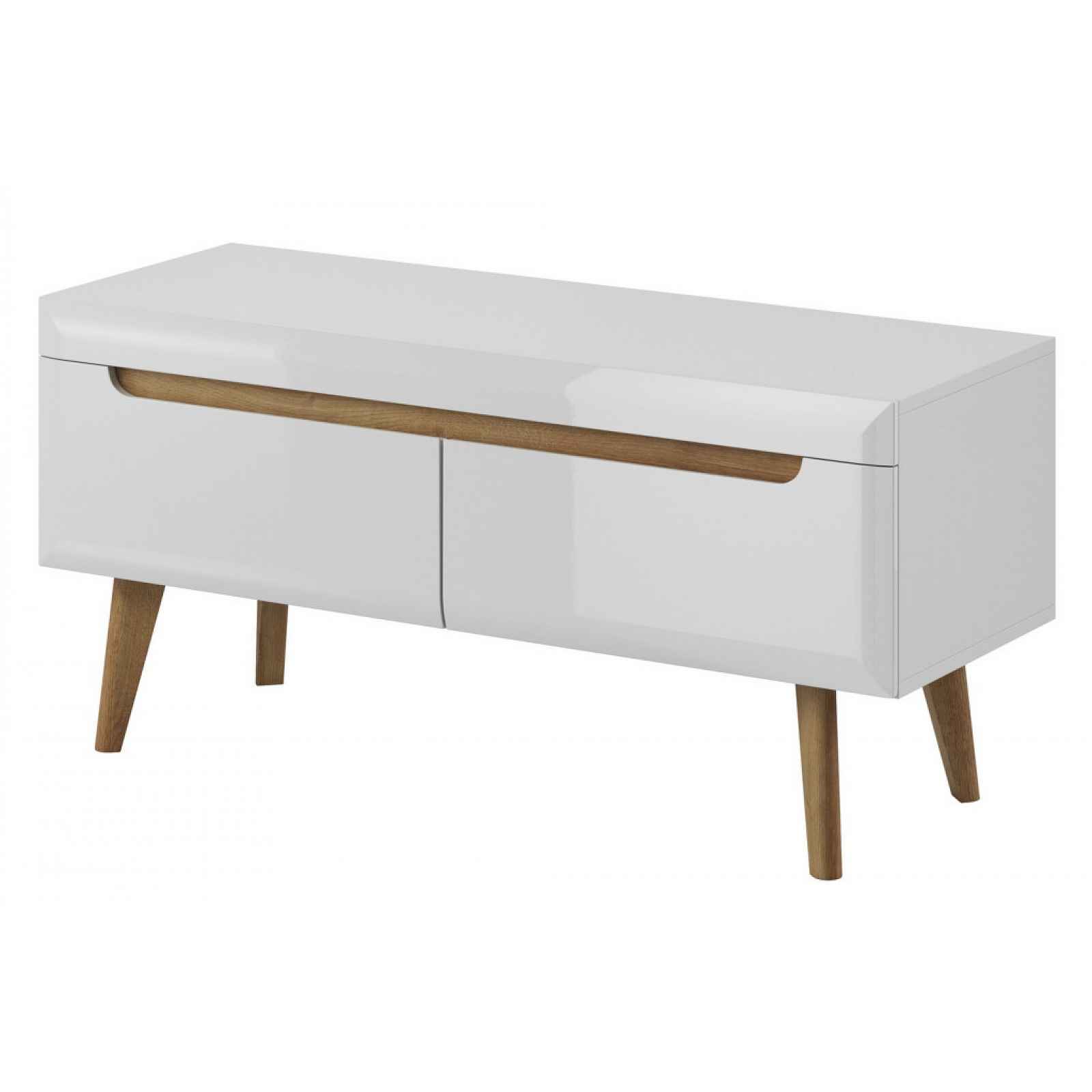Televizní skříňka Nordi, 107 cm, dub riviera/bílá lesk