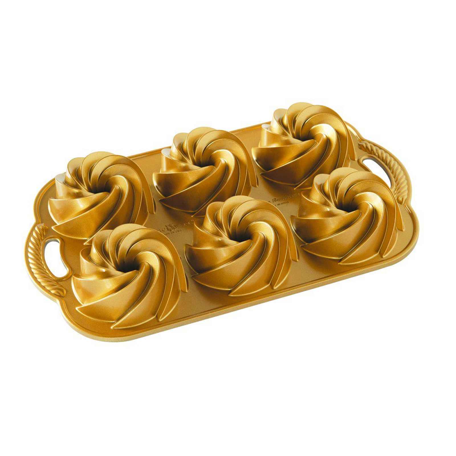 Forma na mini bábovky Nordic Ware Heritage, 6 formiček, zlatá, 950 ml