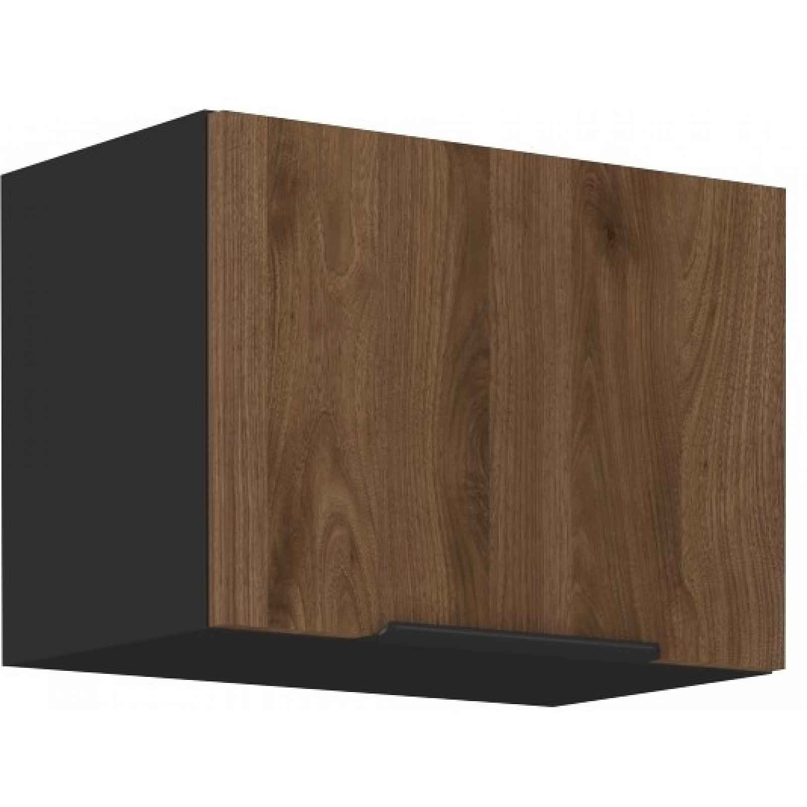 Horní výklopná kuchyňská skříňka Monza, 50 cm, ořech/černá